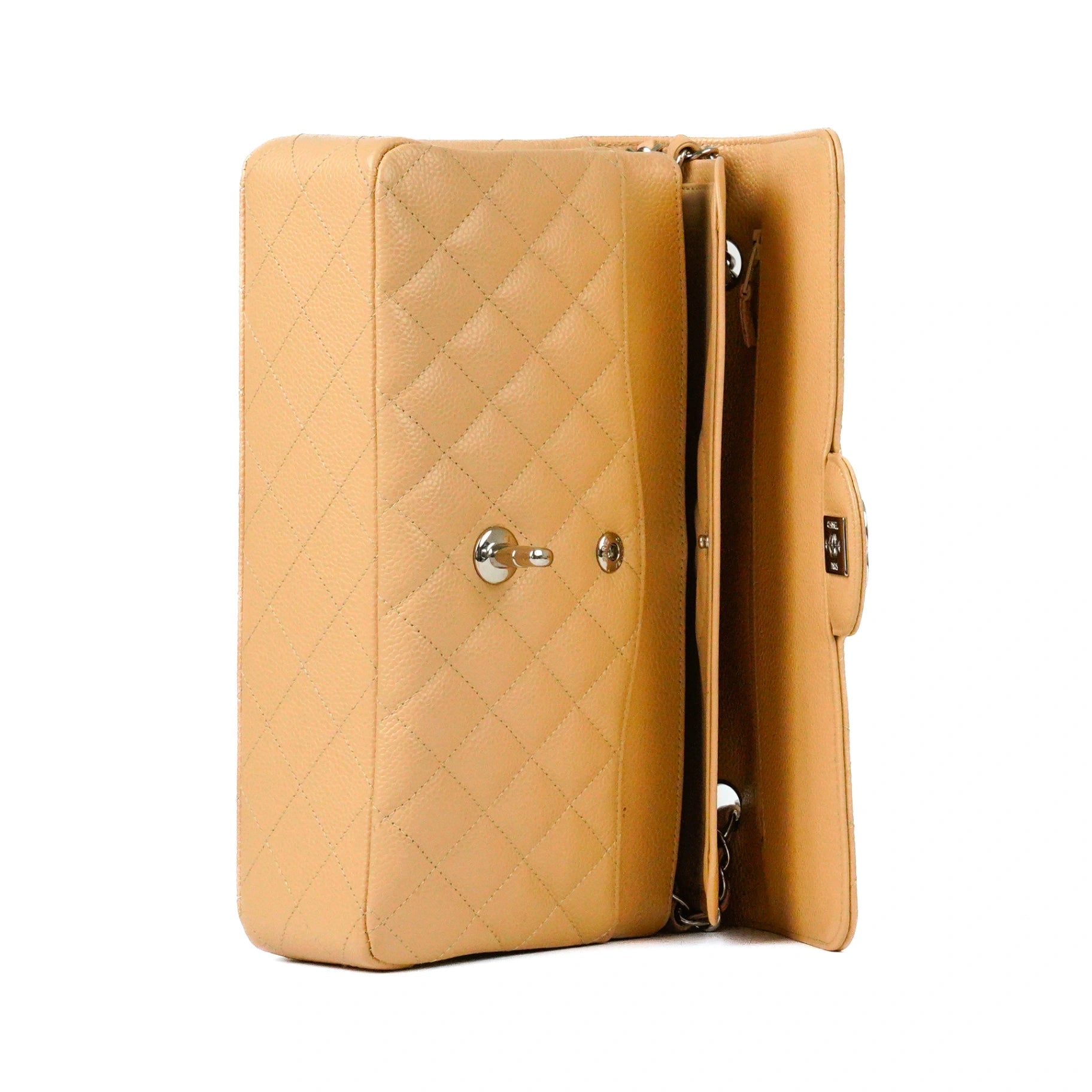 Chanel Timeless Classic in Beige Caviar Leather SHW