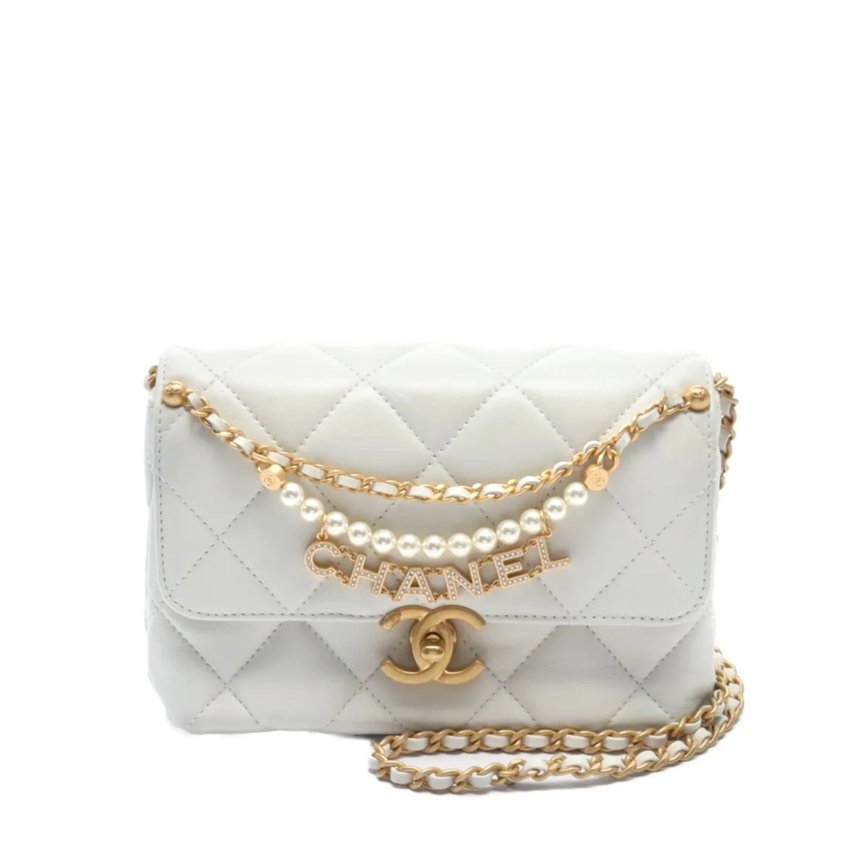 Chanel Mini Flap White Coco Pearl GHW