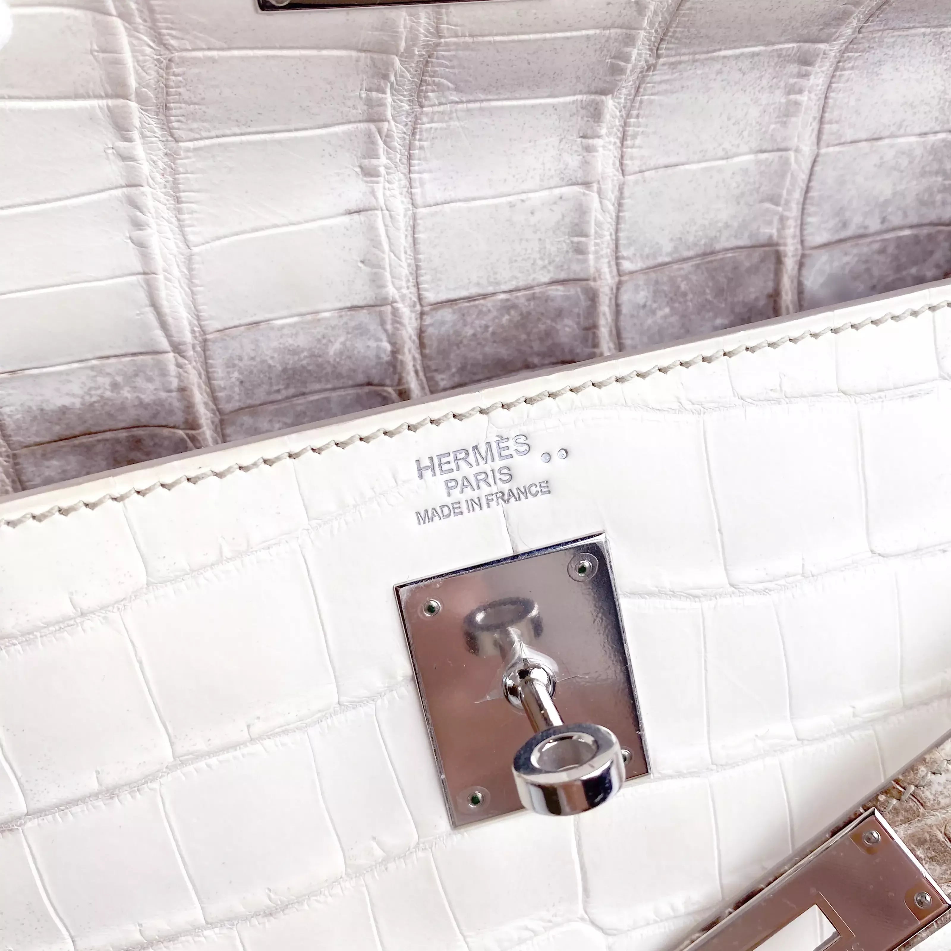 Hermes Kelly 28 Retourne Himalaya Niloticus Croco PHW 7