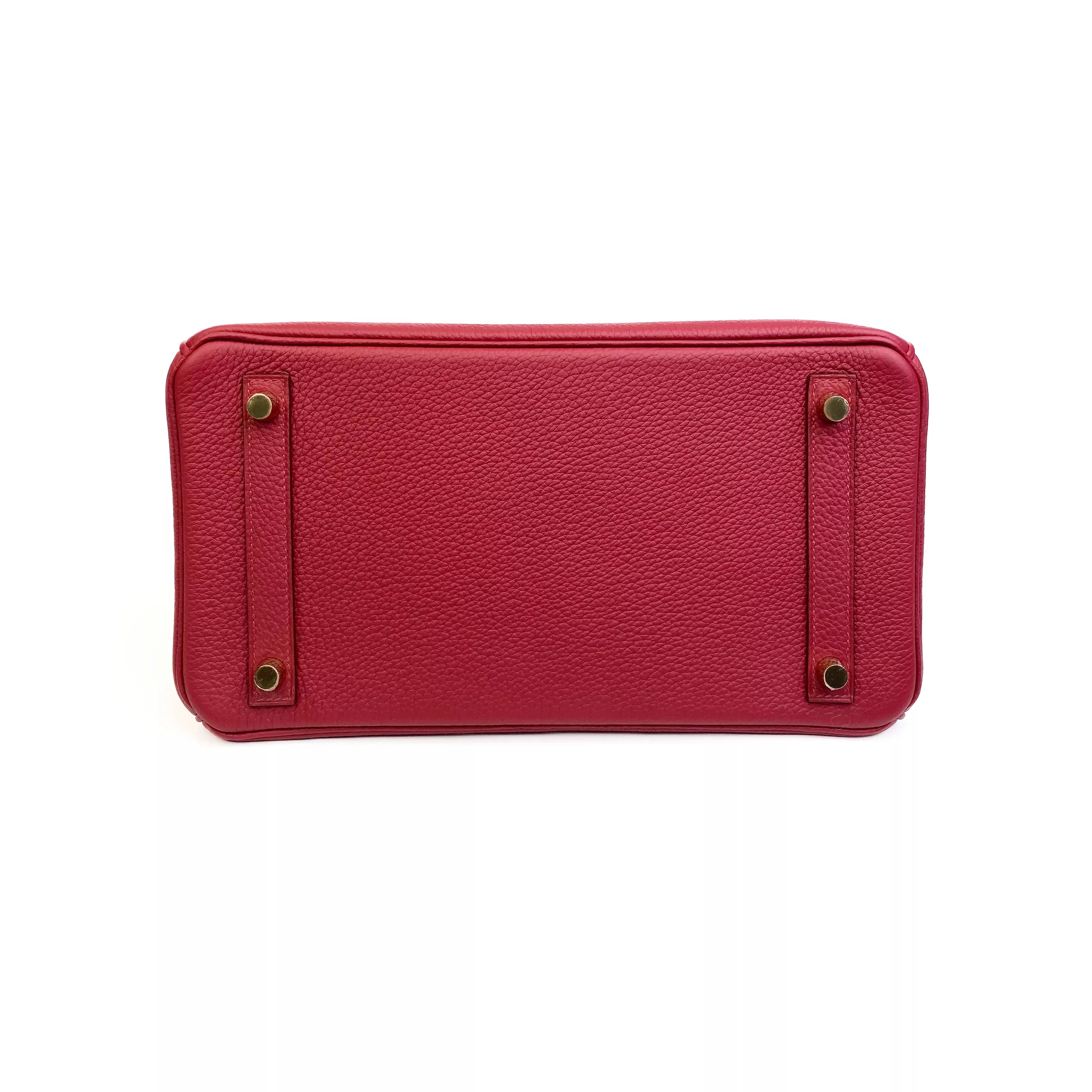 Hermès Birkin 30 Touch Rouge Sellier Matte Alligator and Rouge Grenat Togo Gold Hardware Bottom