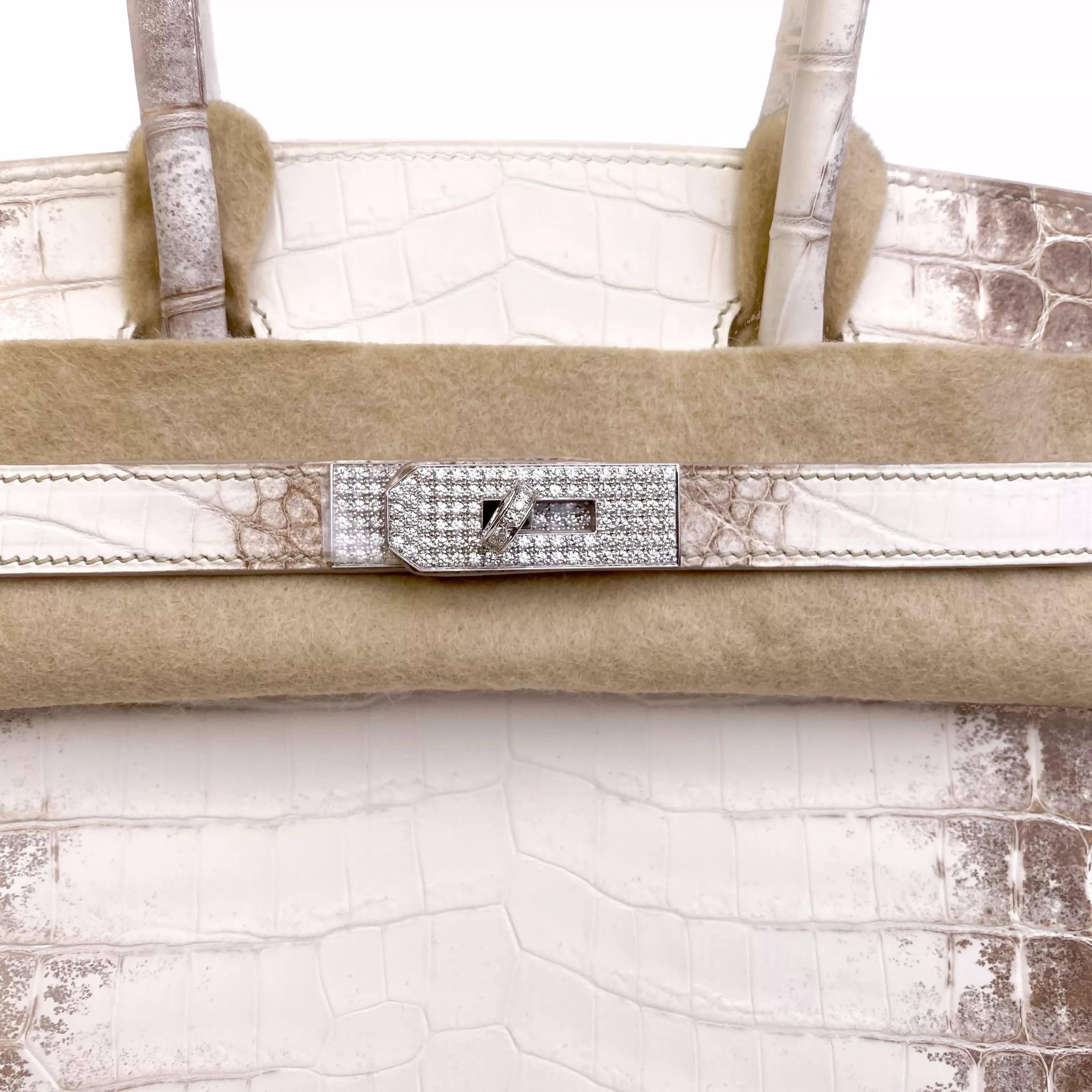 Hermès Birkin 30 Himalaya Niloticus Crocodile Diamond Palladium Hardware Diamonds