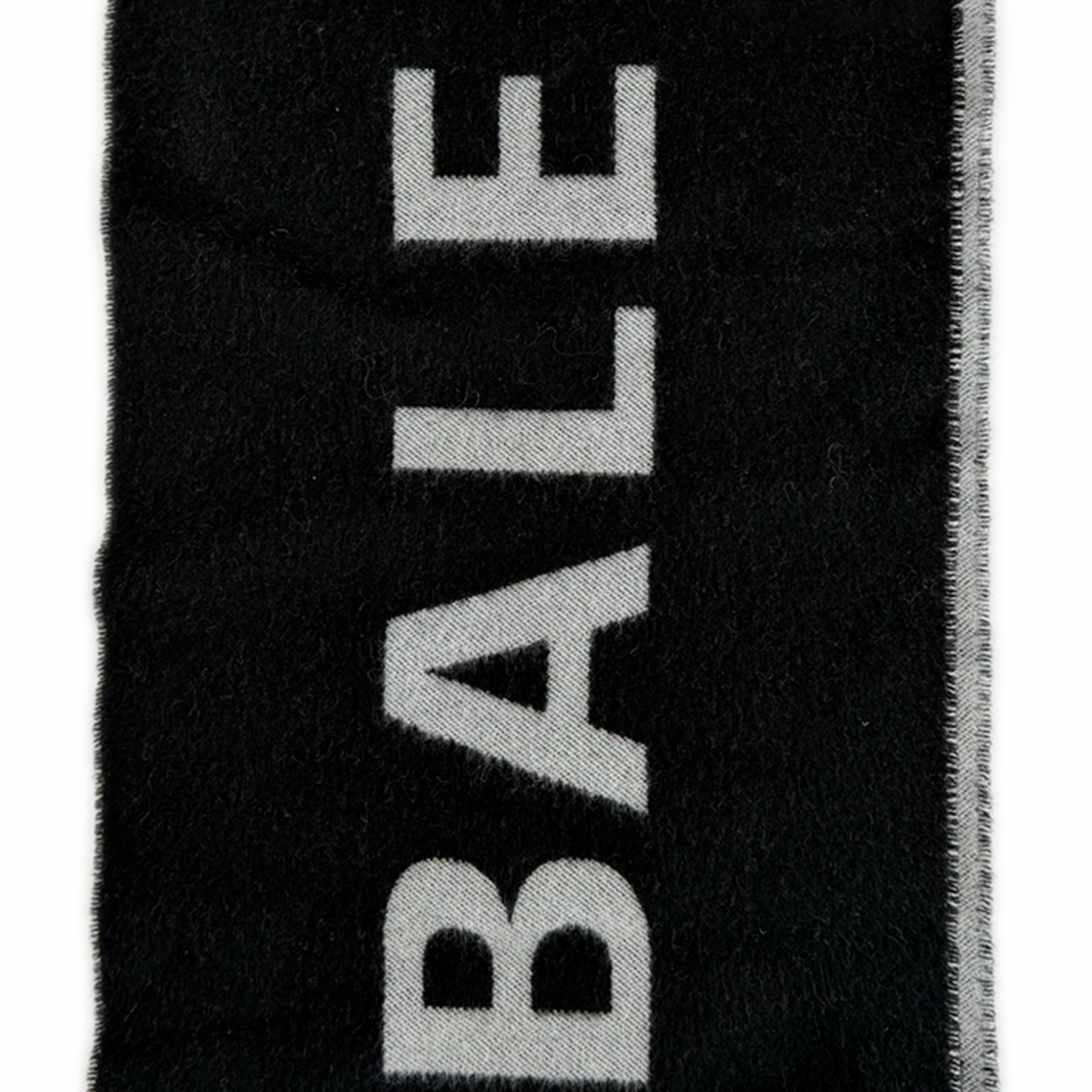 Balenciaga Black Wool Logo Scarf