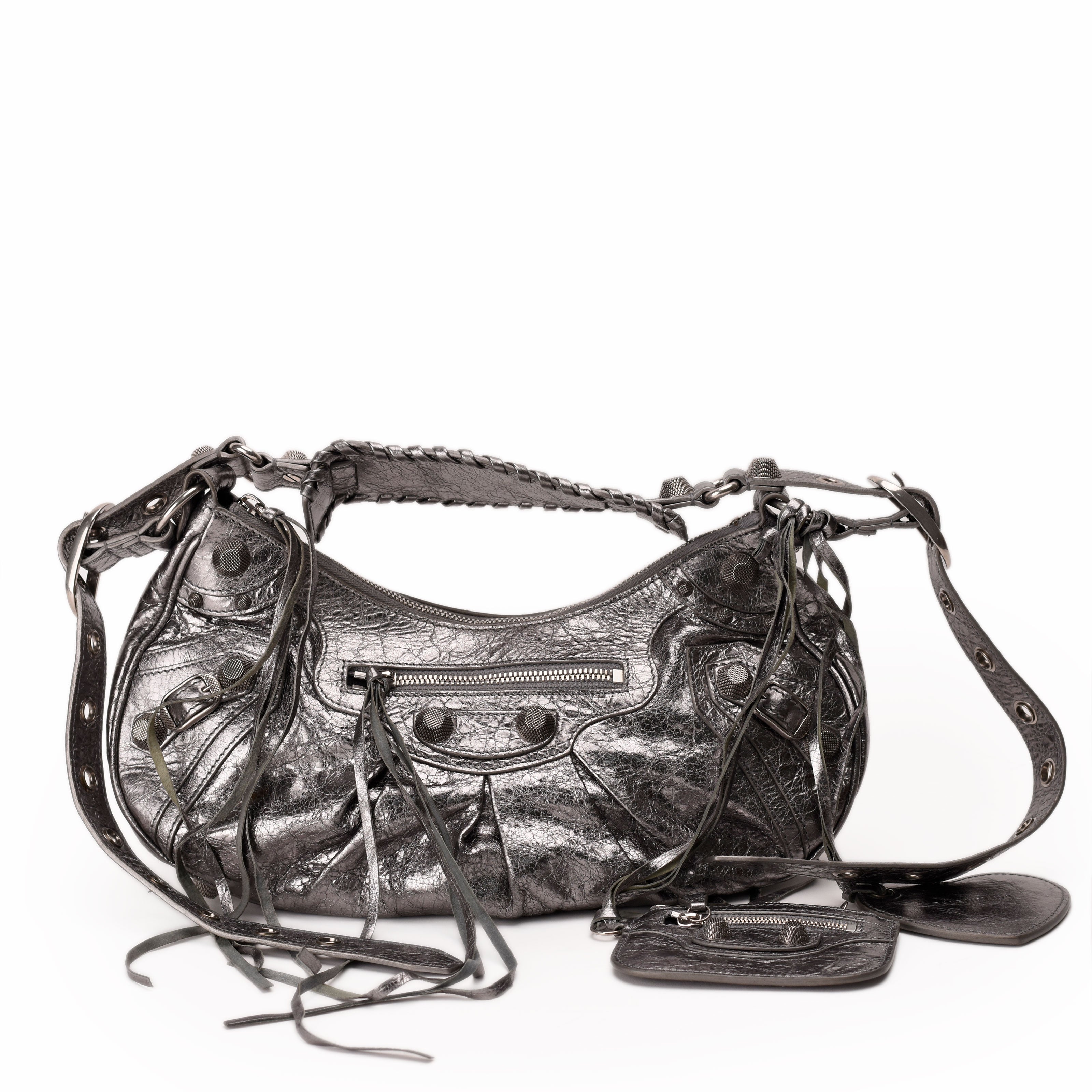 Balenciaga Le Cagole Shoulder Bag Small Silver