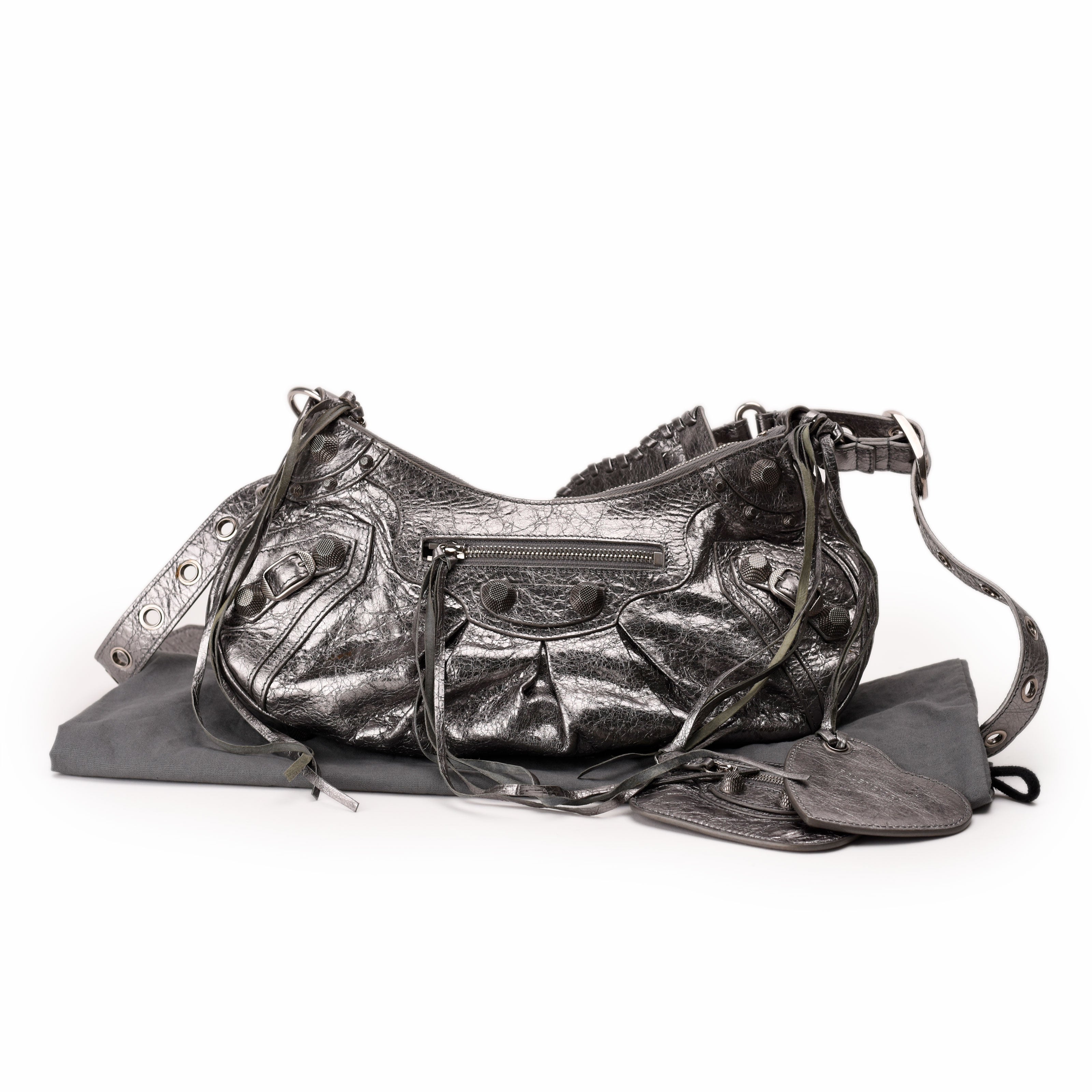 Balenciaga Le Cagole Shoulder Bag Small Silver