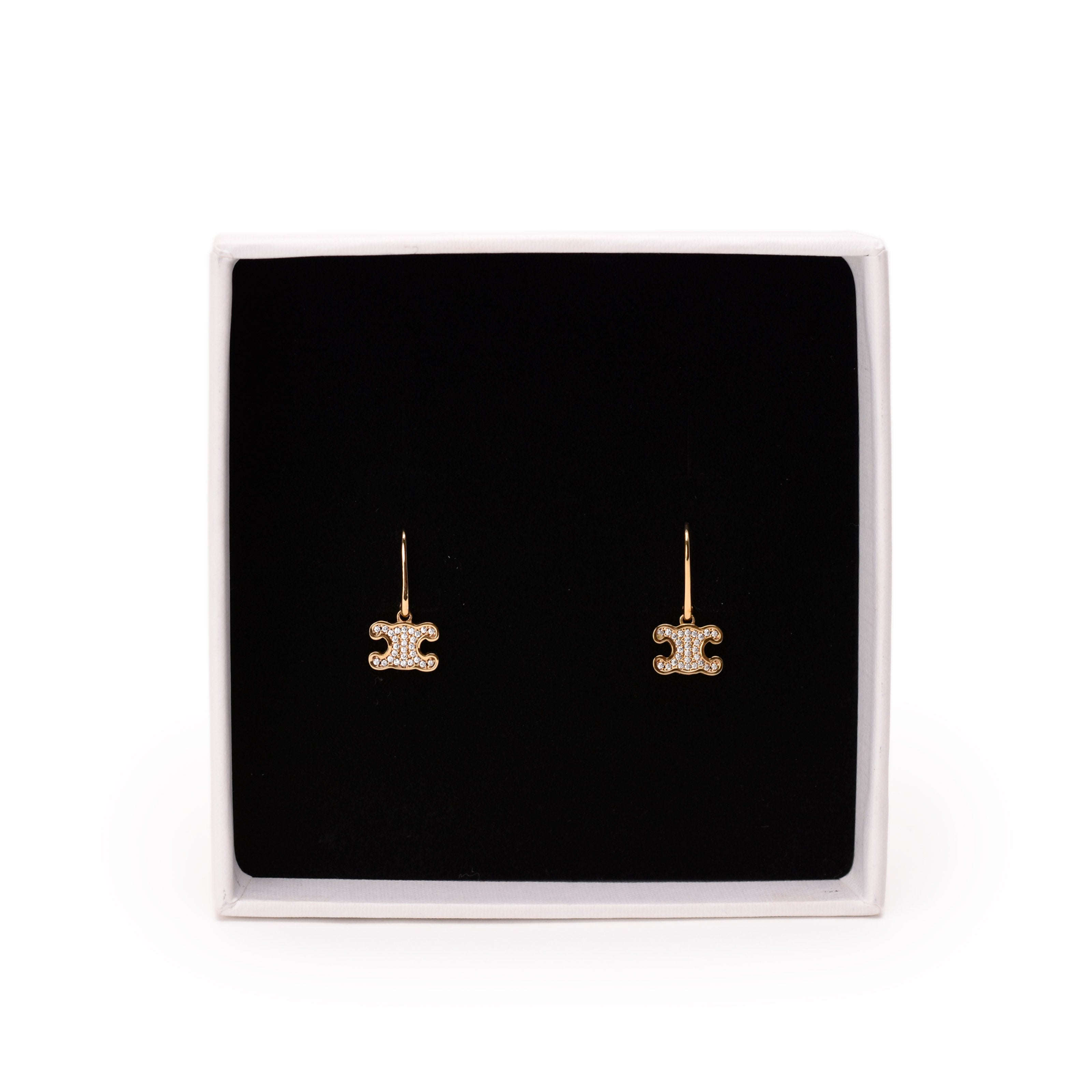 Celine Triomphe Rhinestone Stud Earrings