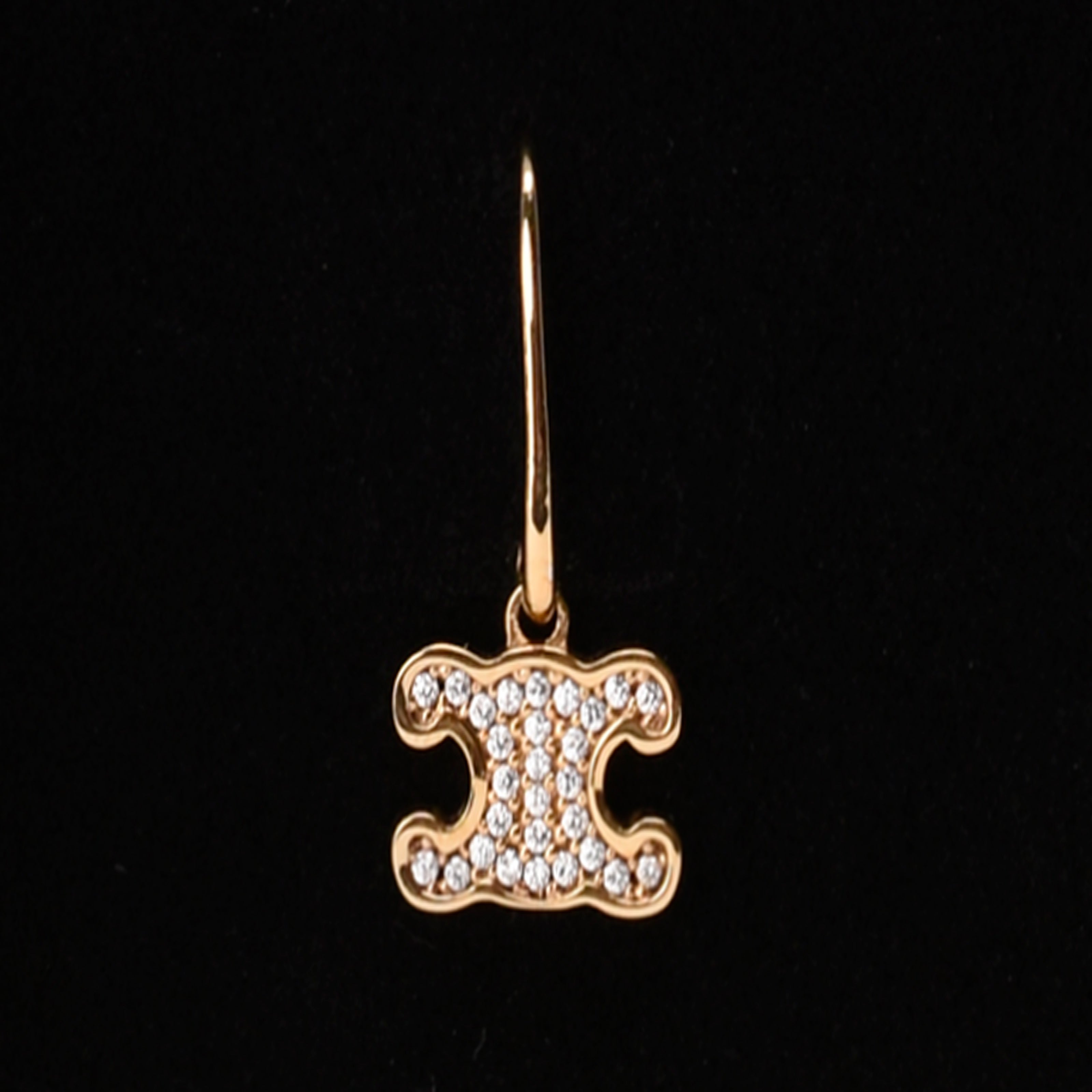 Celine Triomphe Rhinestone Stud Earrings