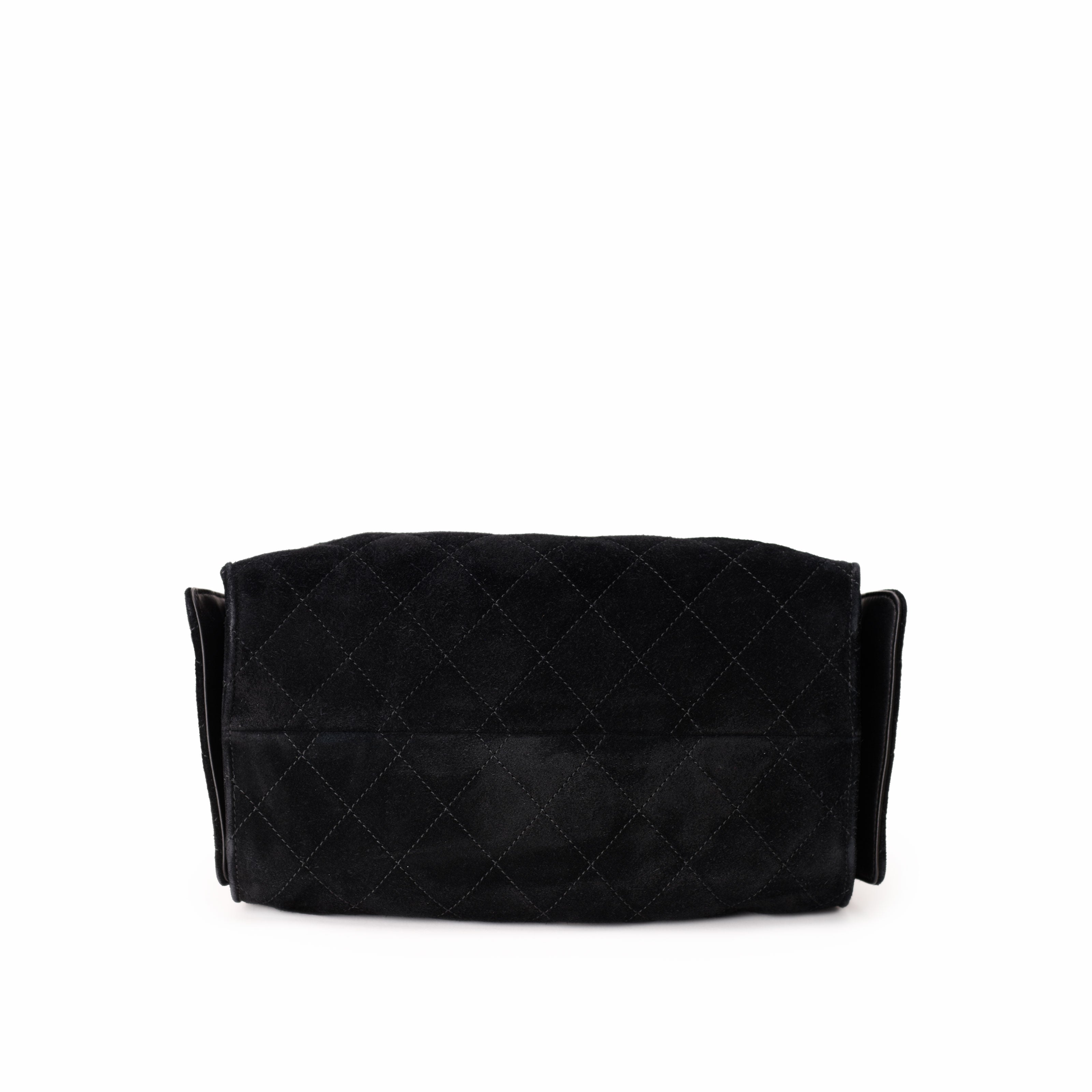 Chanel 25 Small Black Suede Calfskin Bag GHW