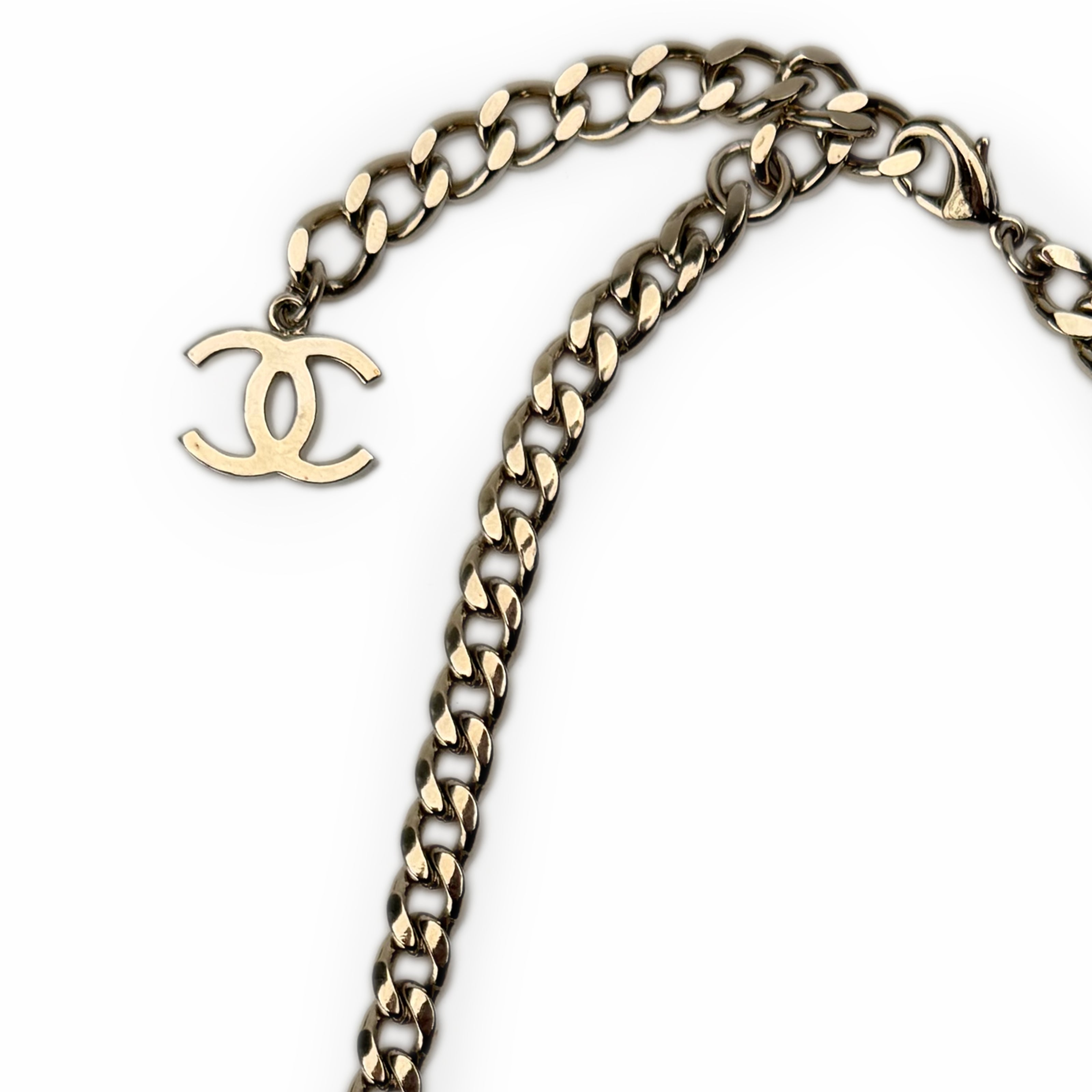 Chanel Leather-Interwoven CC Choker Necklace CHW