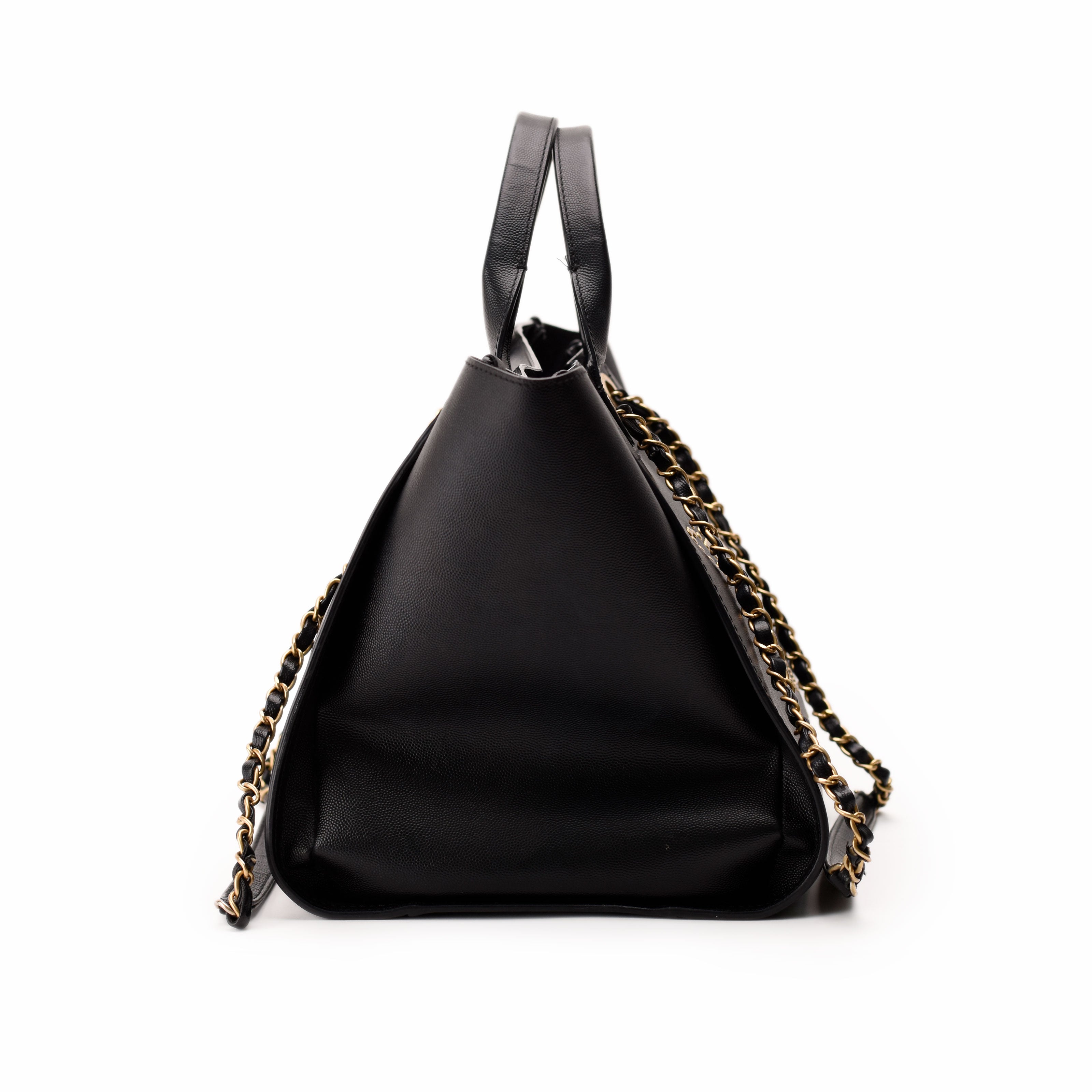 Chanel Deauville Large Black Caviar Tote Bag