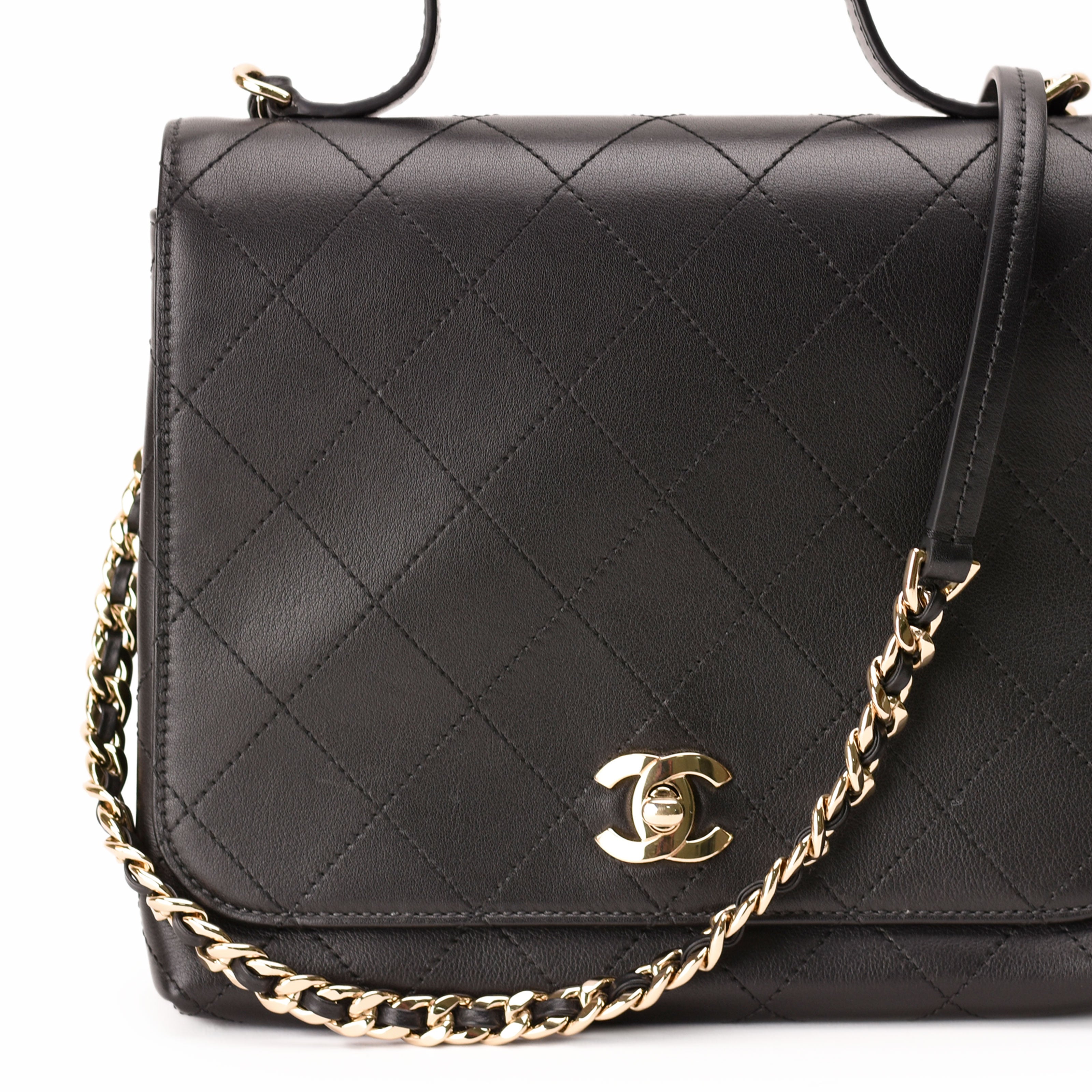 Chanel Black Calfskin Double Pocket Bag CHW