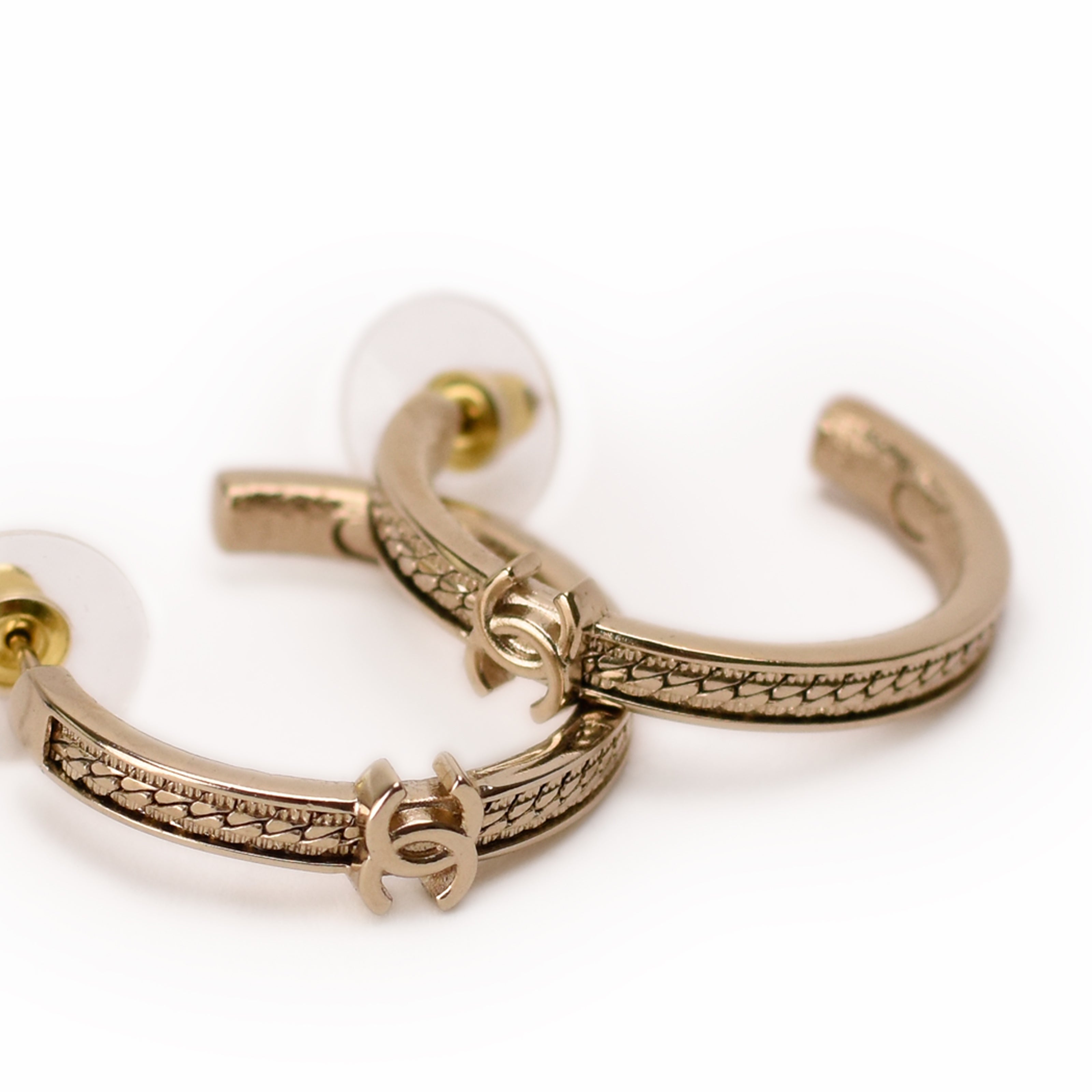 Chanel Hoop Champagne Earrings