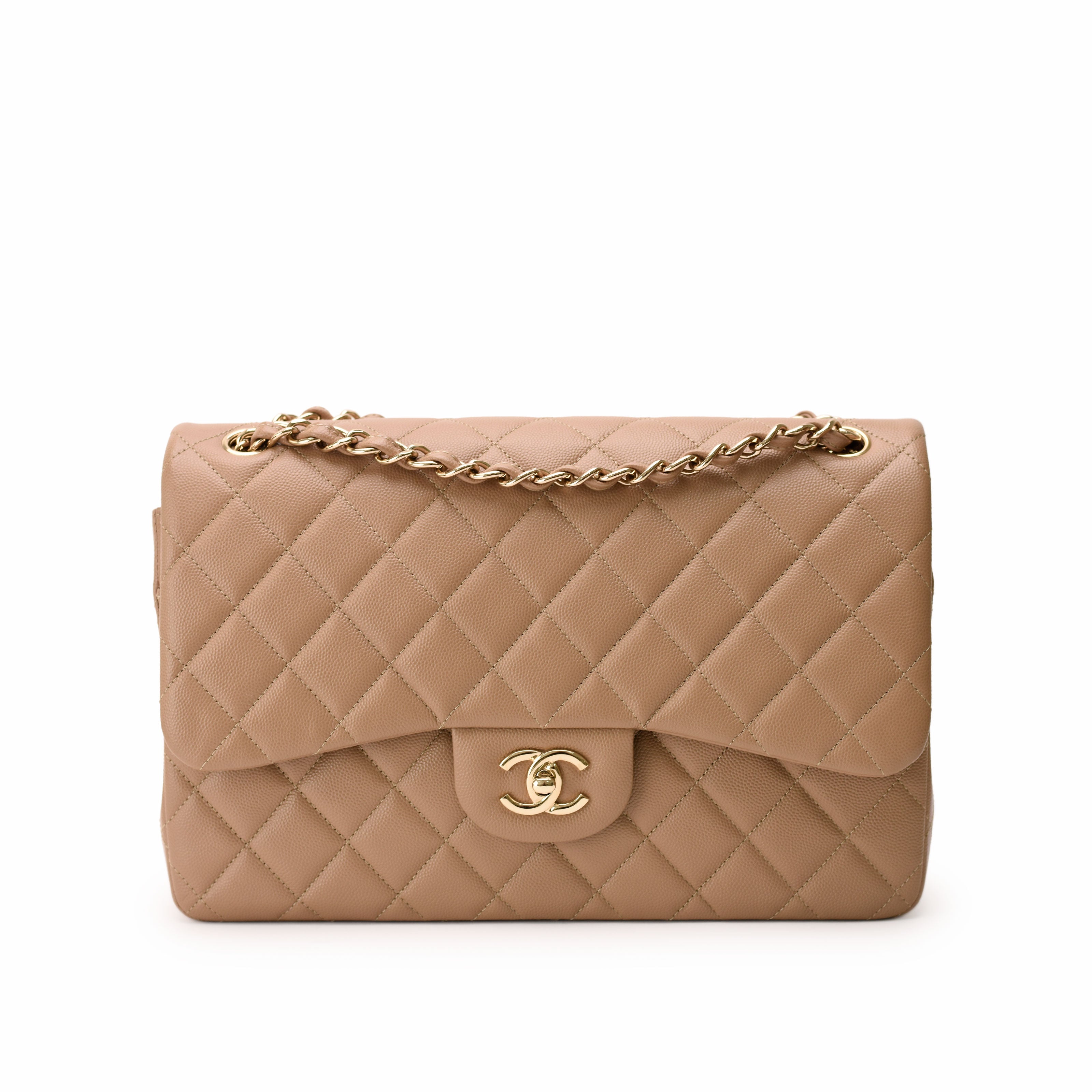 Chanel Timeless Jumbo Dark Beige Caviar CHW