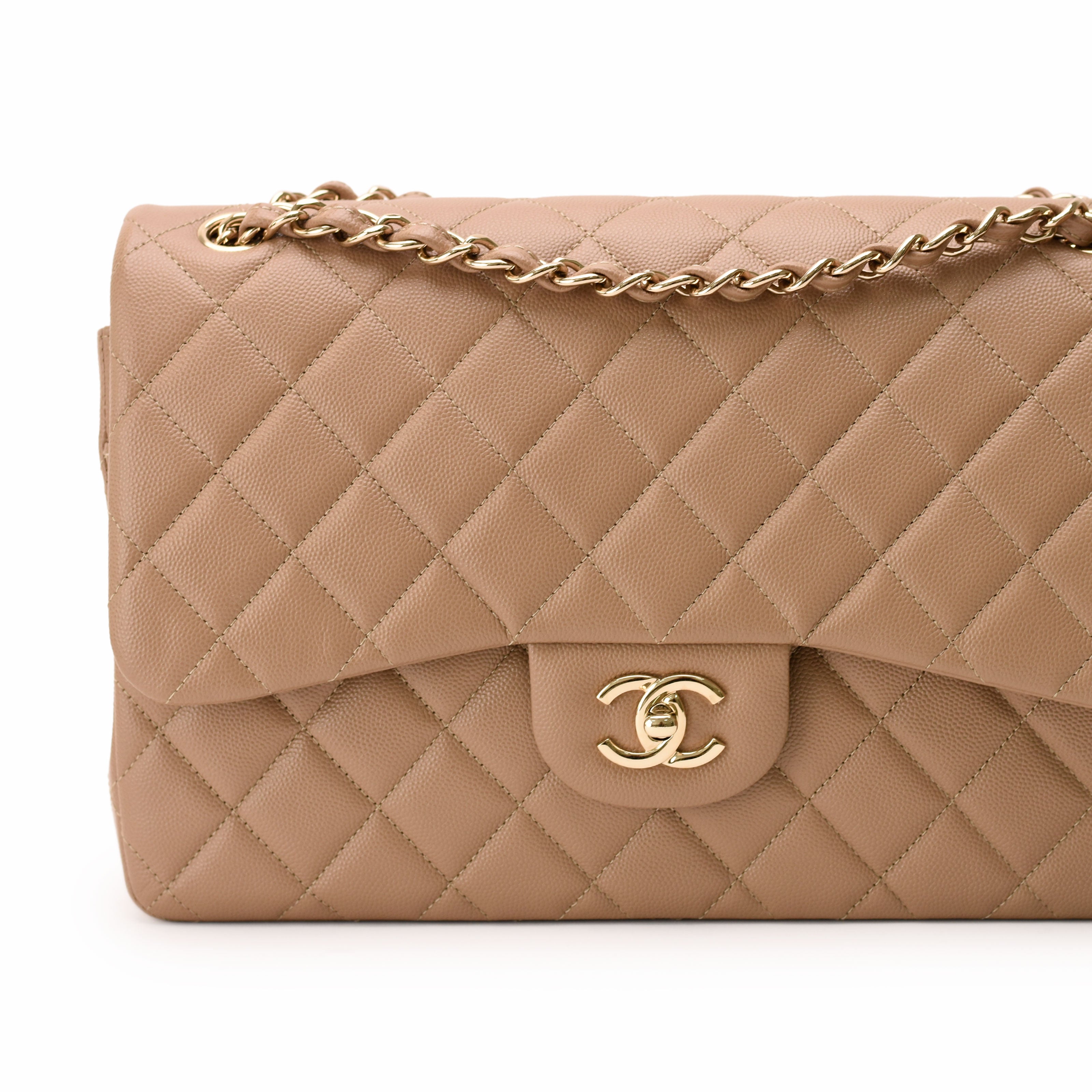 Chanel Timeless Jumbo Dark Beige Caviar CHW