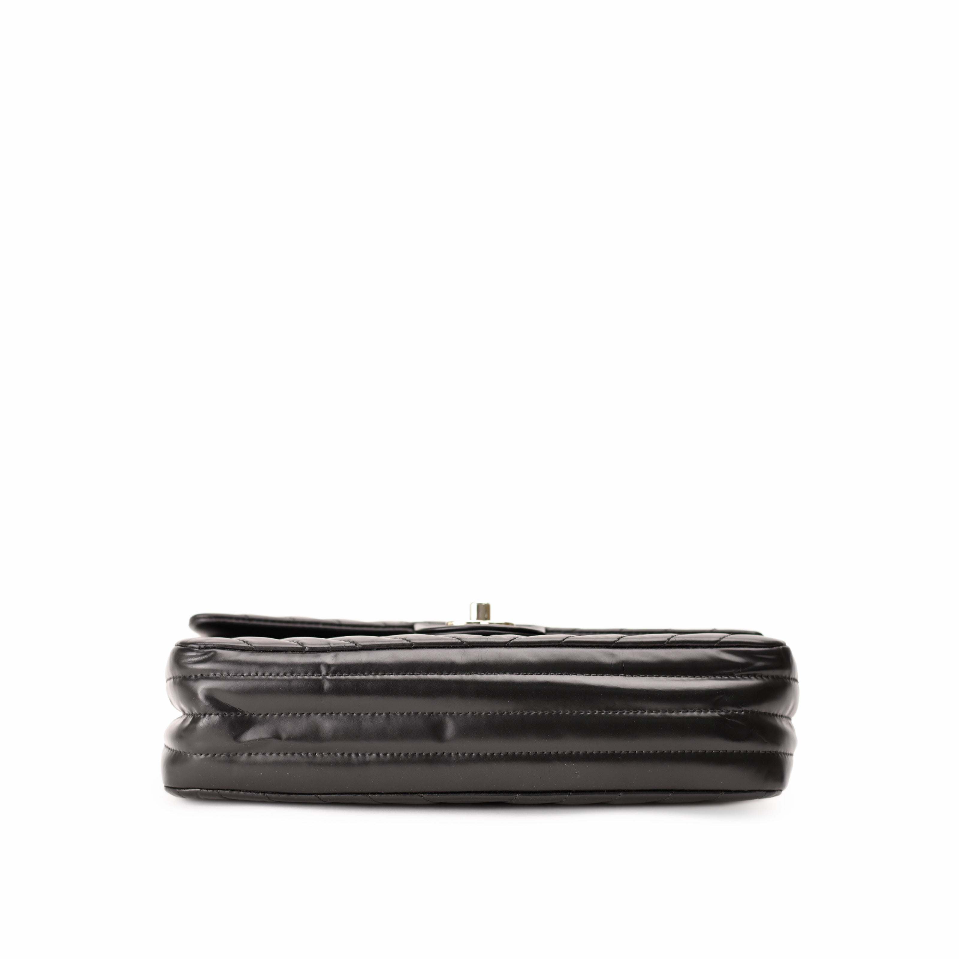 Chanel Timeless Medium Chevron Black Lambskin SHW