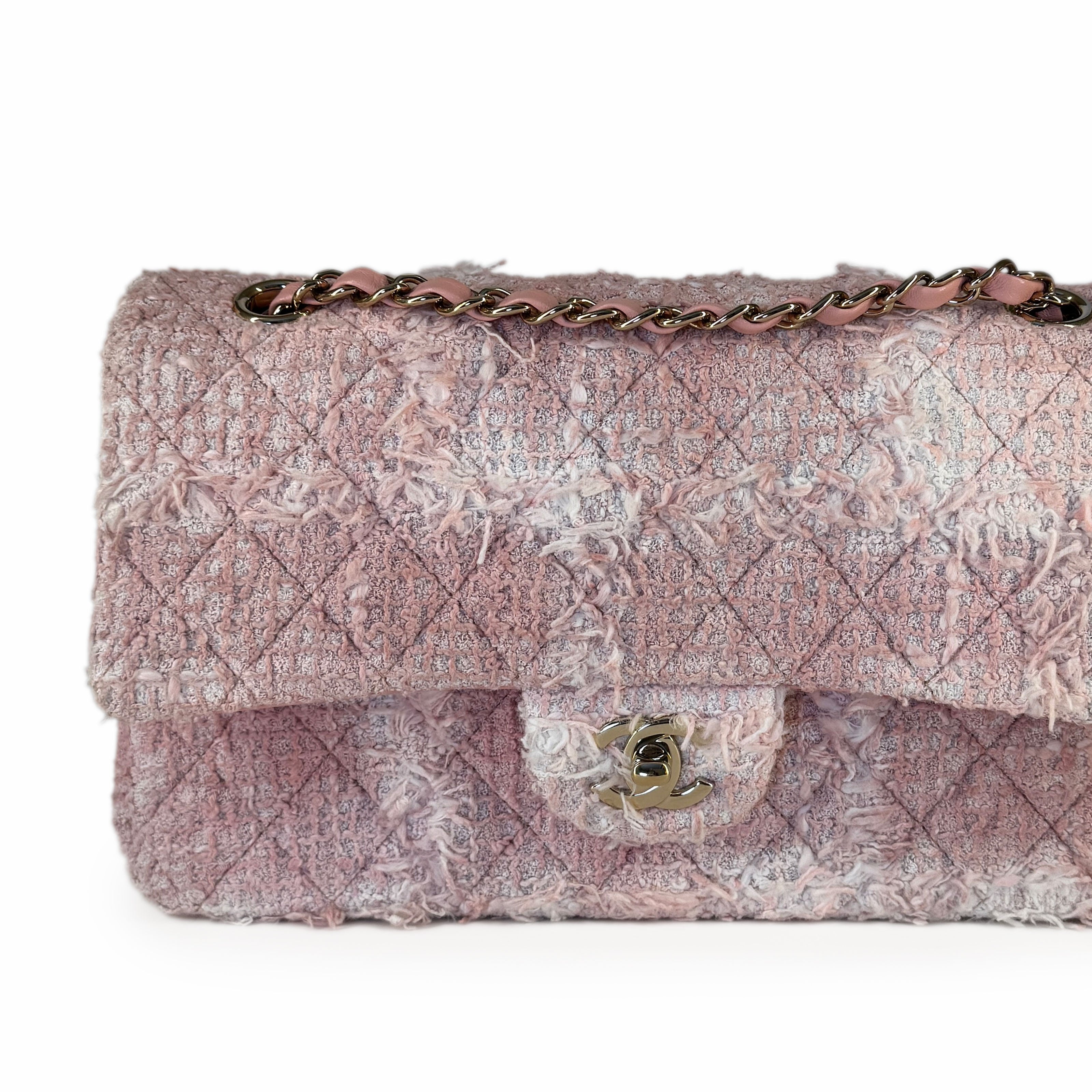 Chanel Timeless Medium Light Pink Tweed CHW