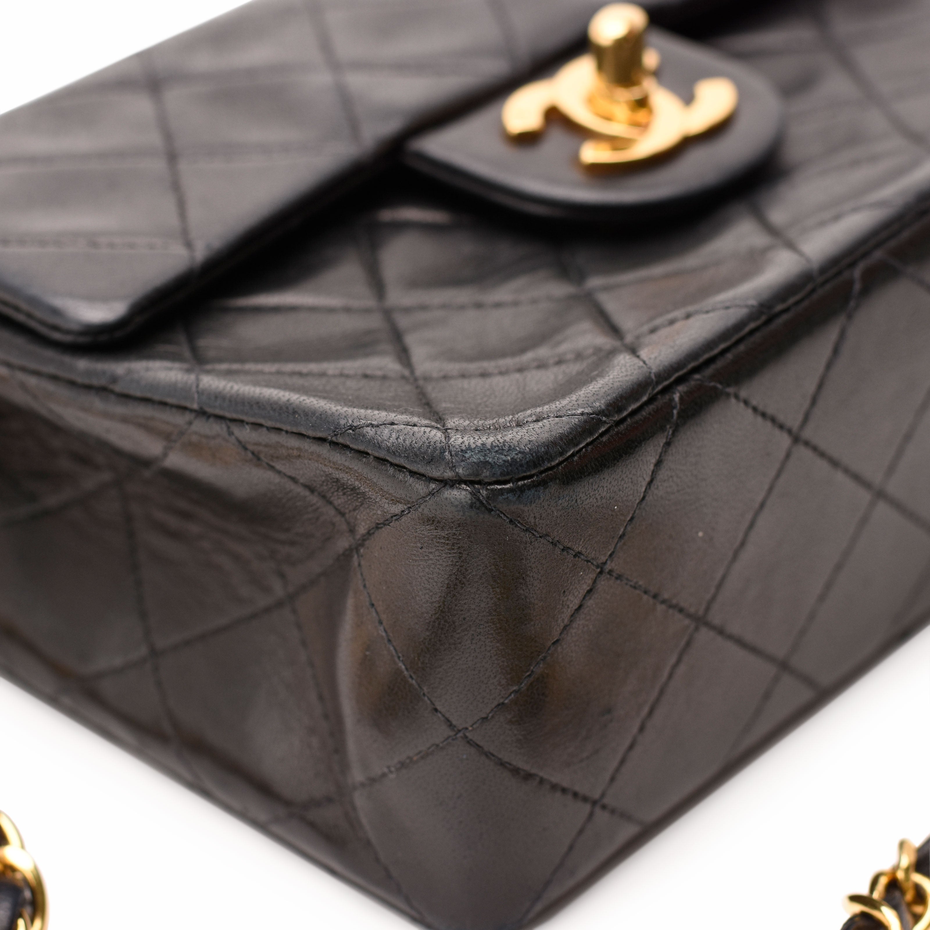 Chanel Mini Square Vintage Black Lambskin 24K GHW