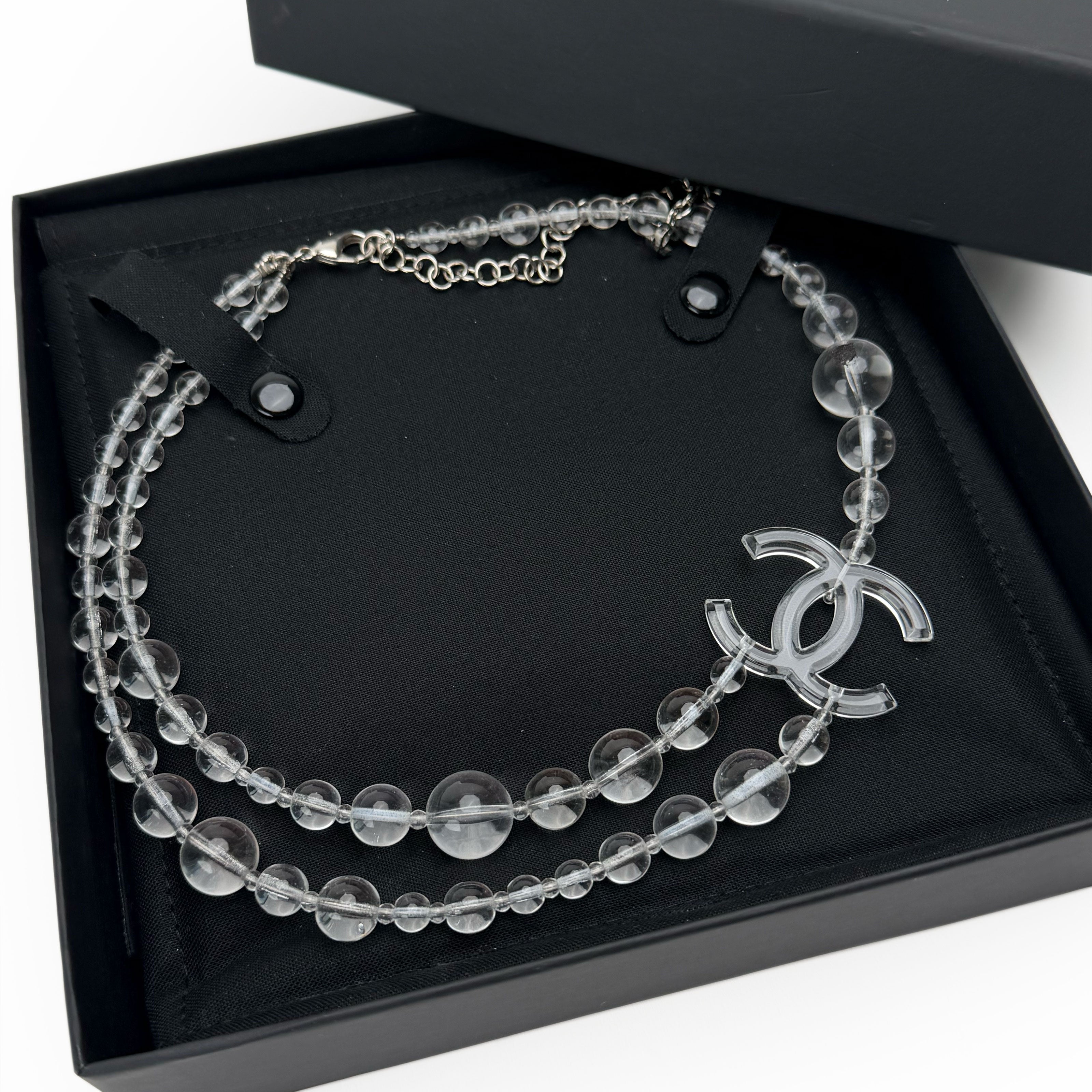 Chanel Transparent Pearl Choker Necklace