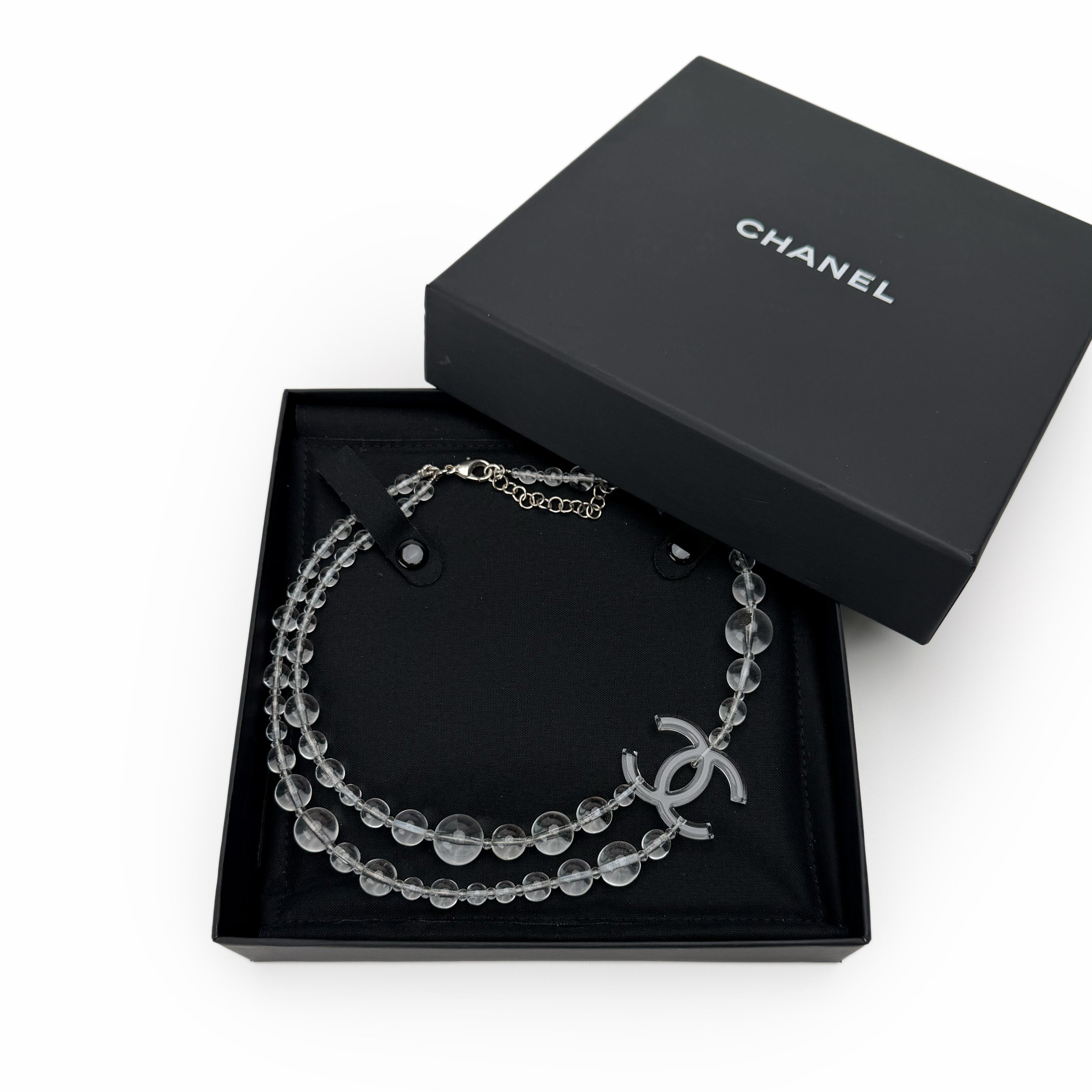 Chanel Transparent Pearl Choker Necklace
