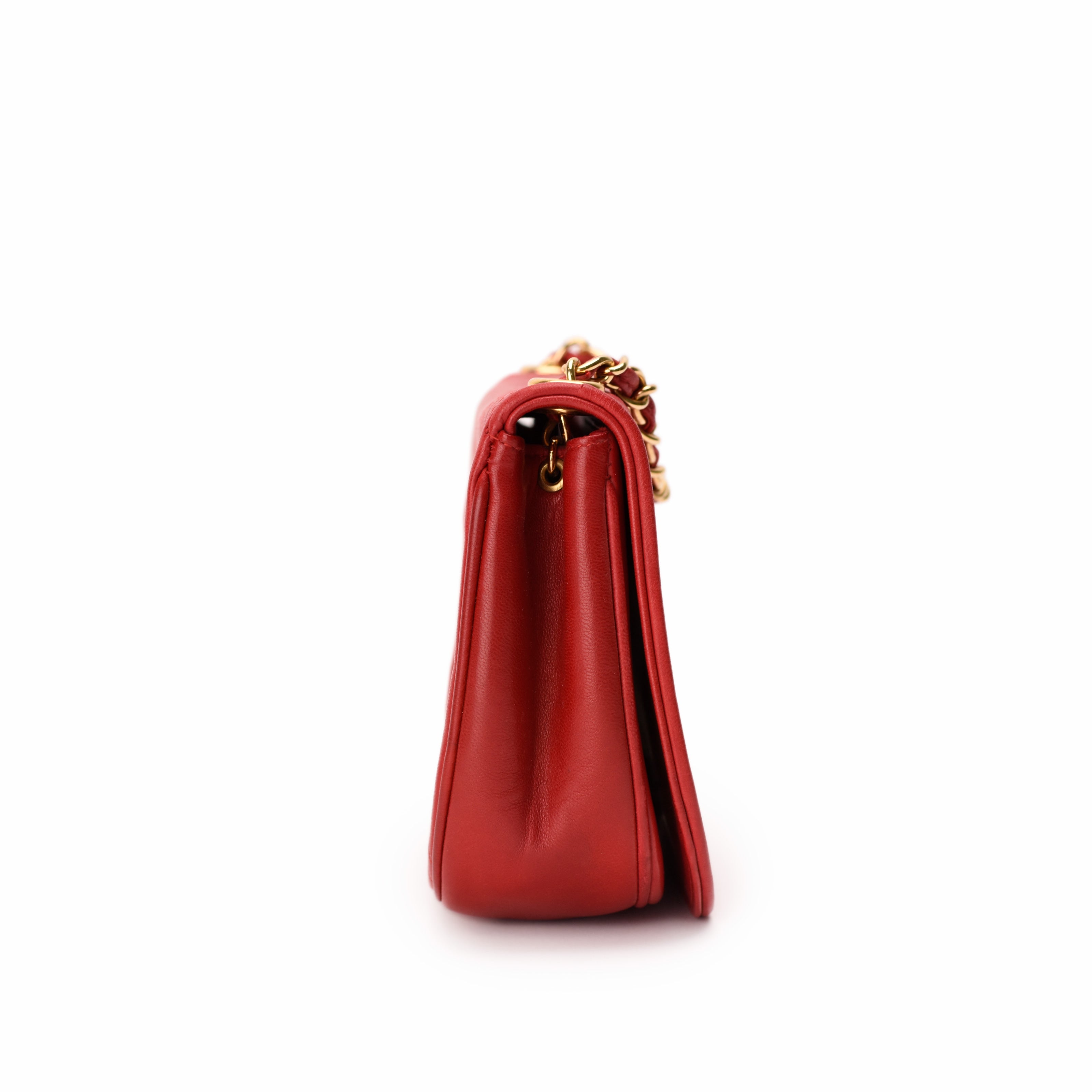 Chanel Vintage Red Lambskin CC Flap Bag