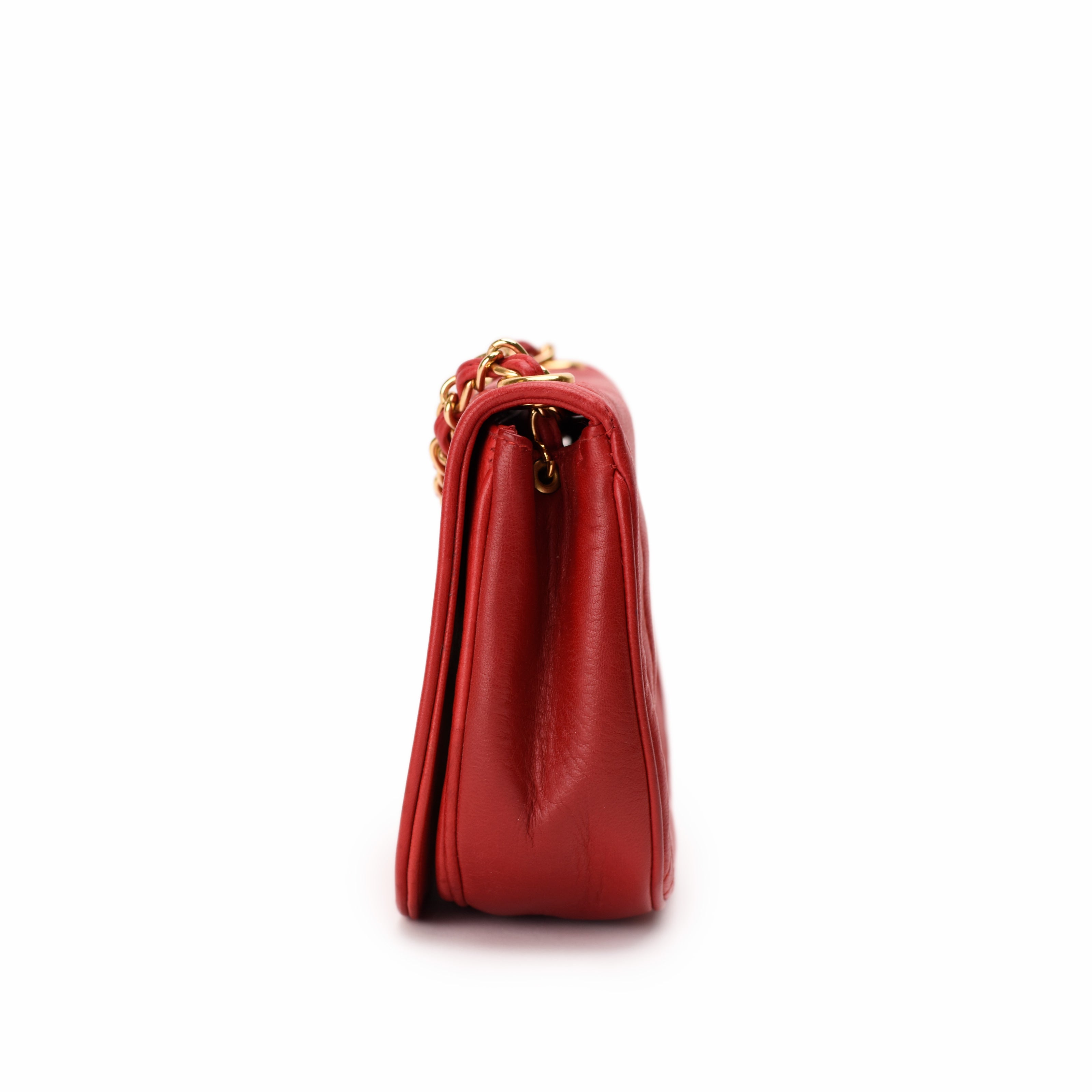Chanel Vintage Red Lambskin CC Flap Bag