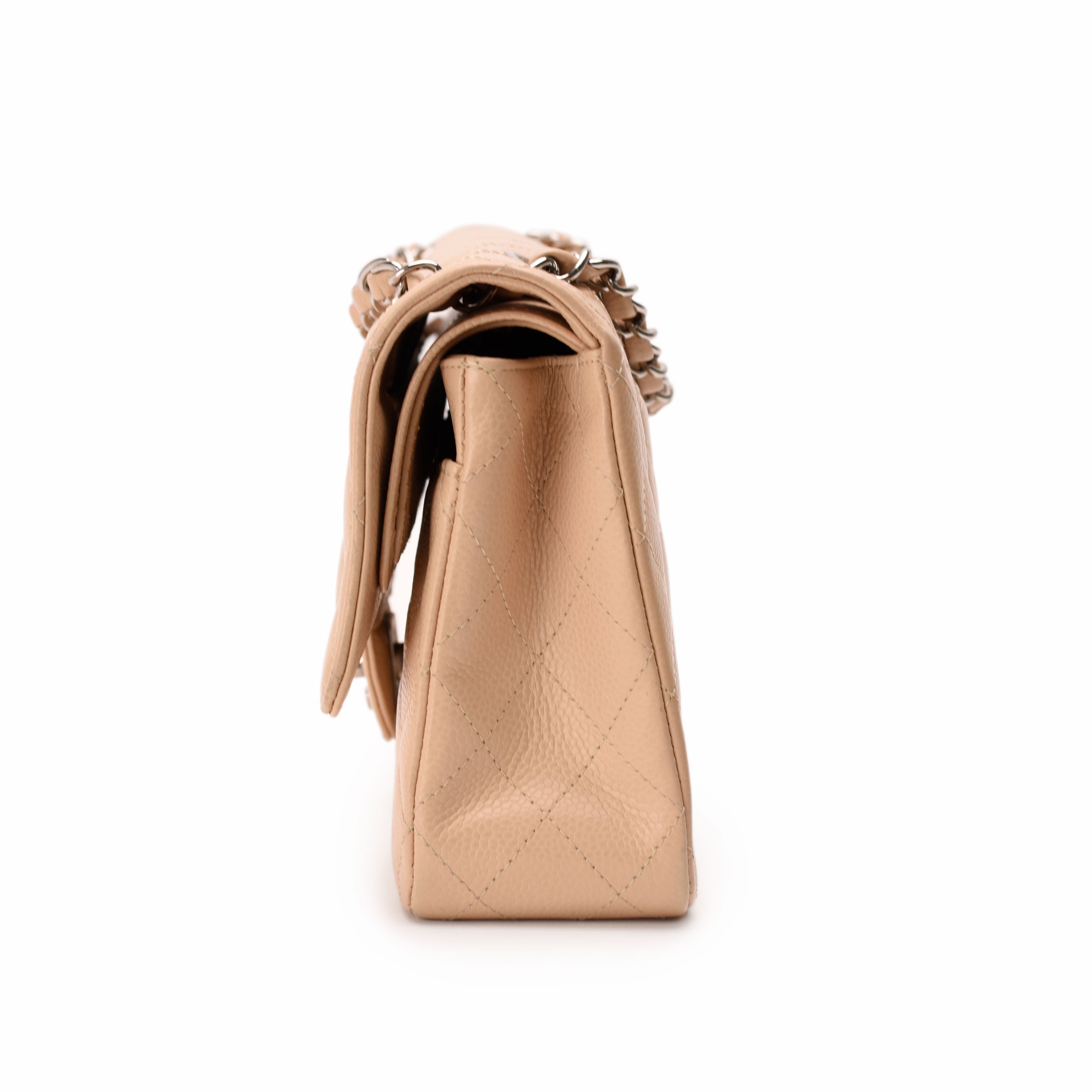 Chanel Timeless Medium Beige Caviar SHW