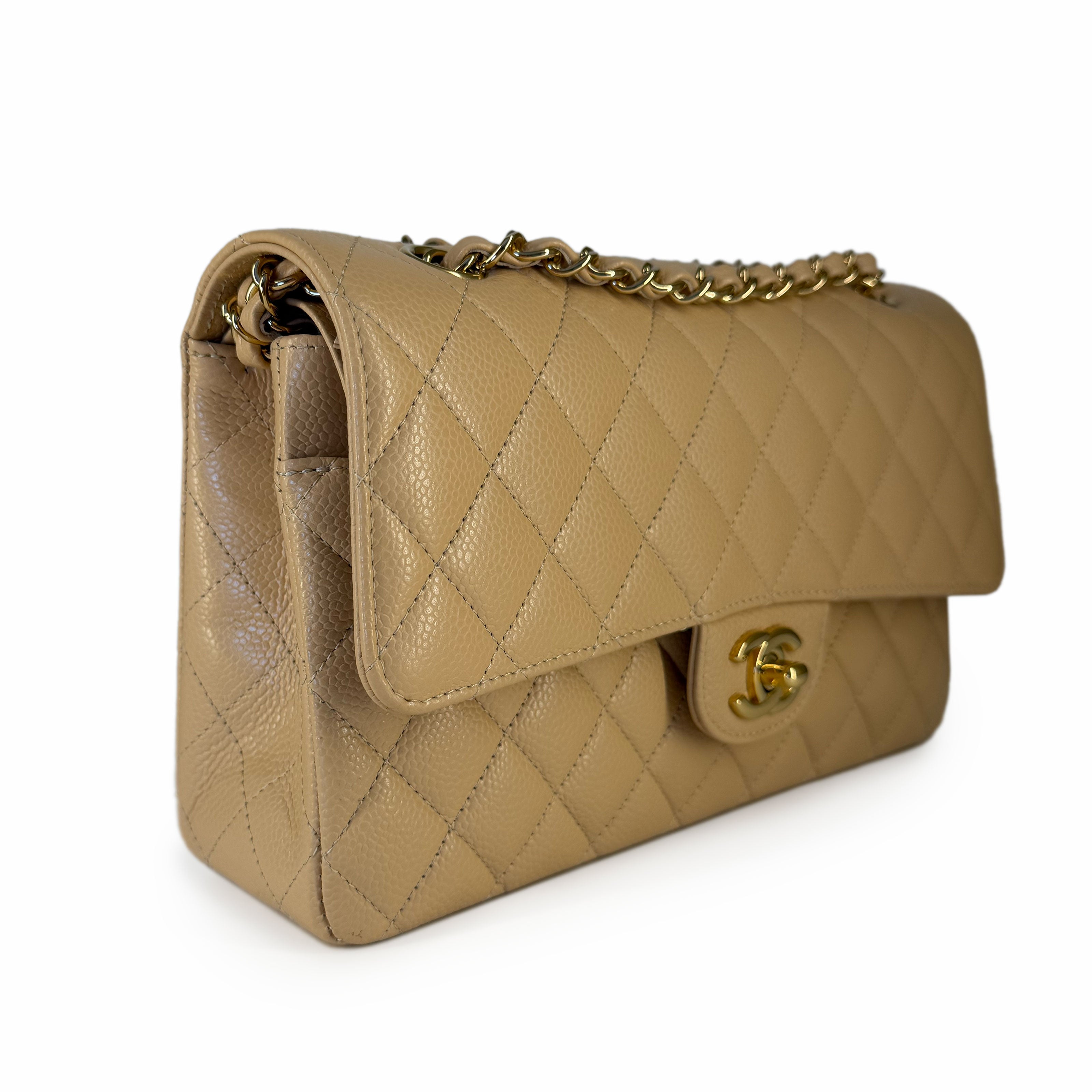 Chanel Timeless Medium Beige Caviar GHW