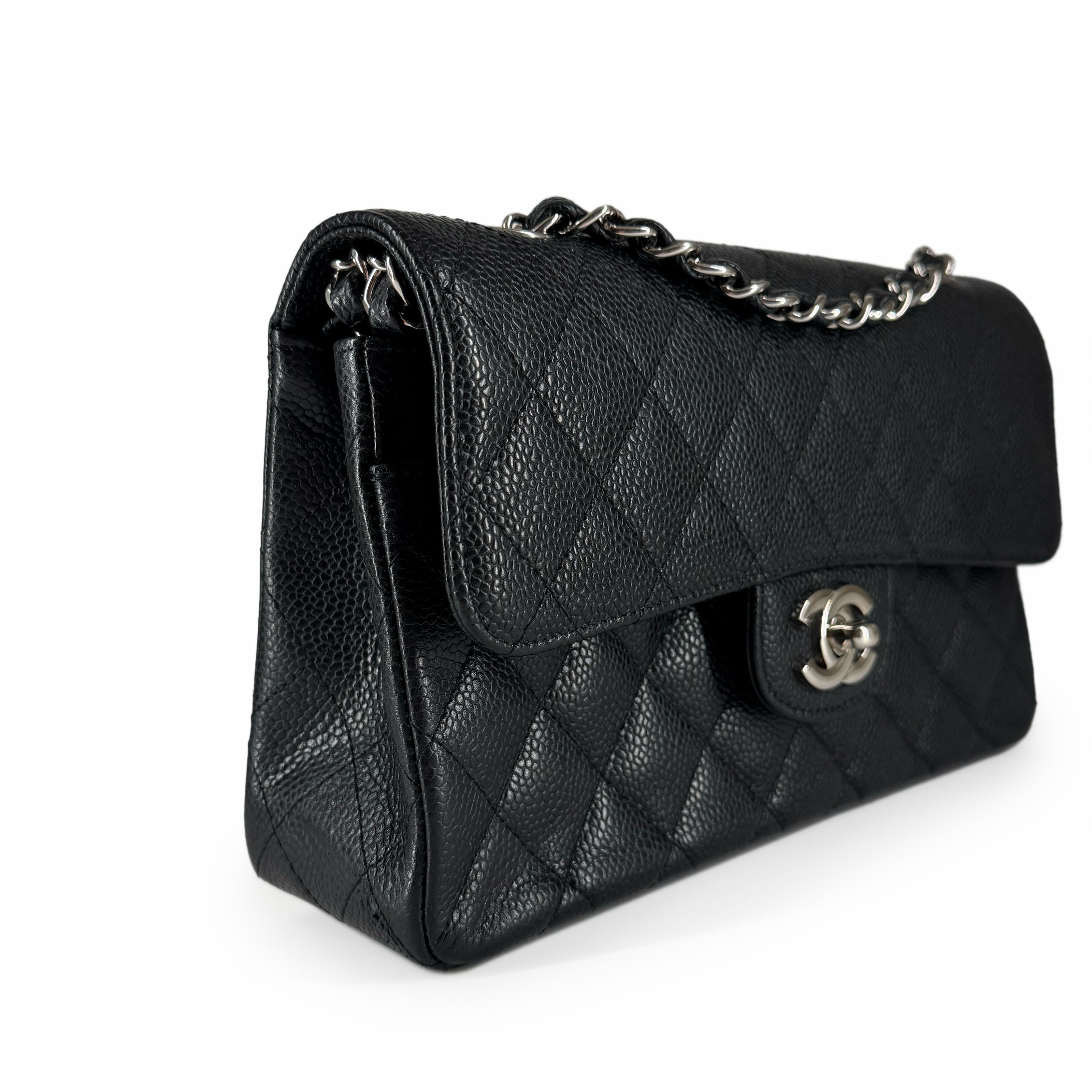 Chanel Timeless Small Black Caviar SHW