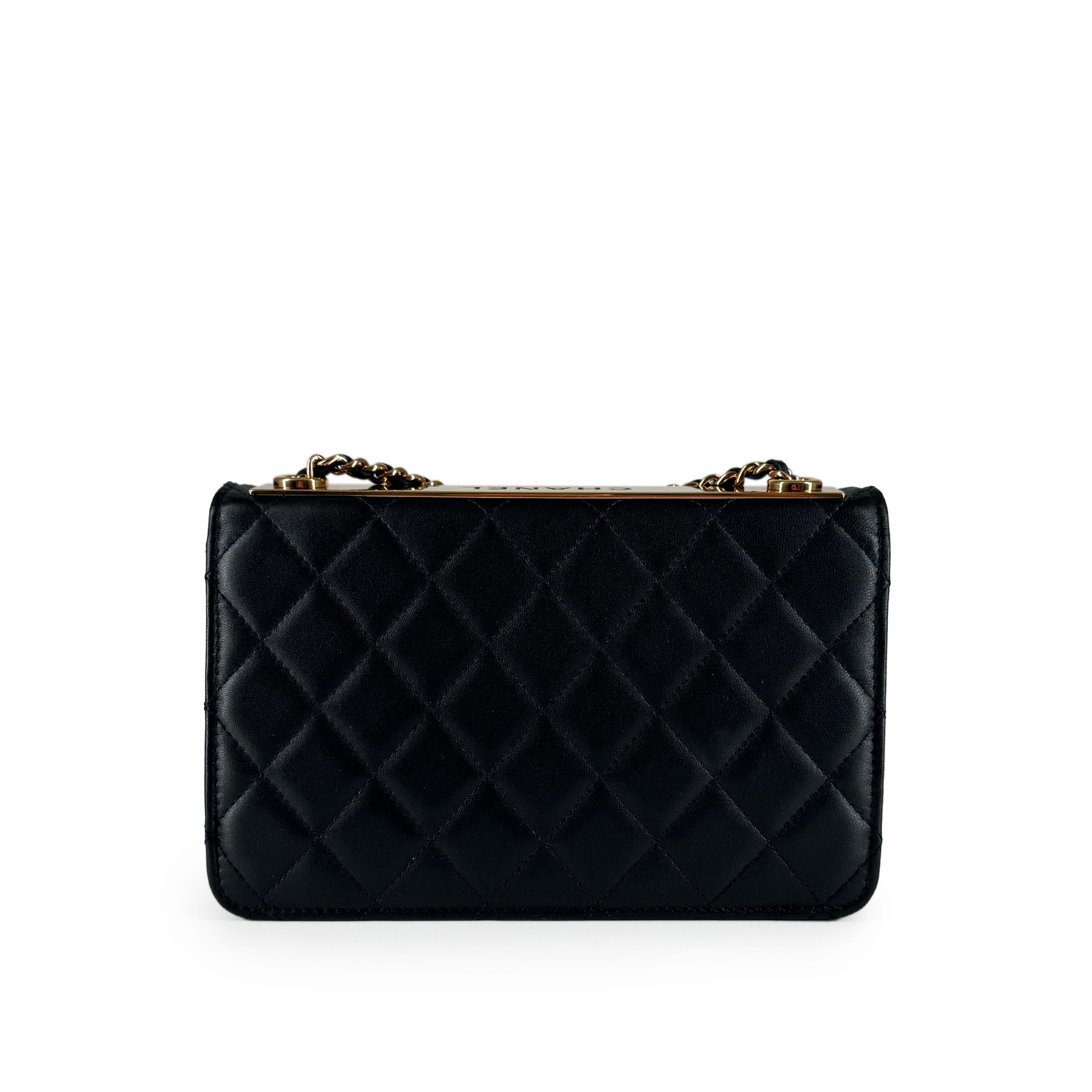 Chanel WOC Trendy Black Lambskin RoseHW