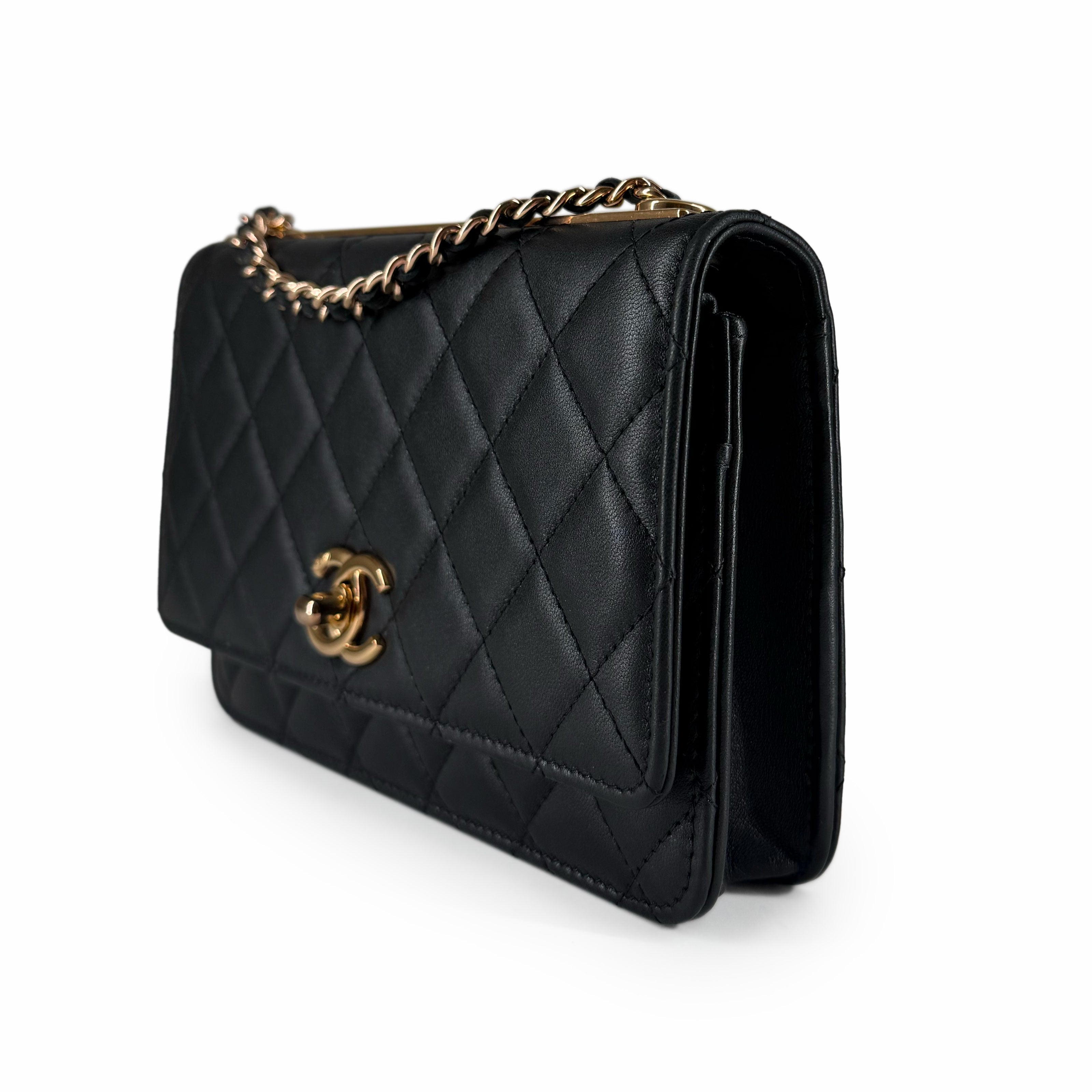 Chanel WOC Trendy Black Lambskin RoseHW