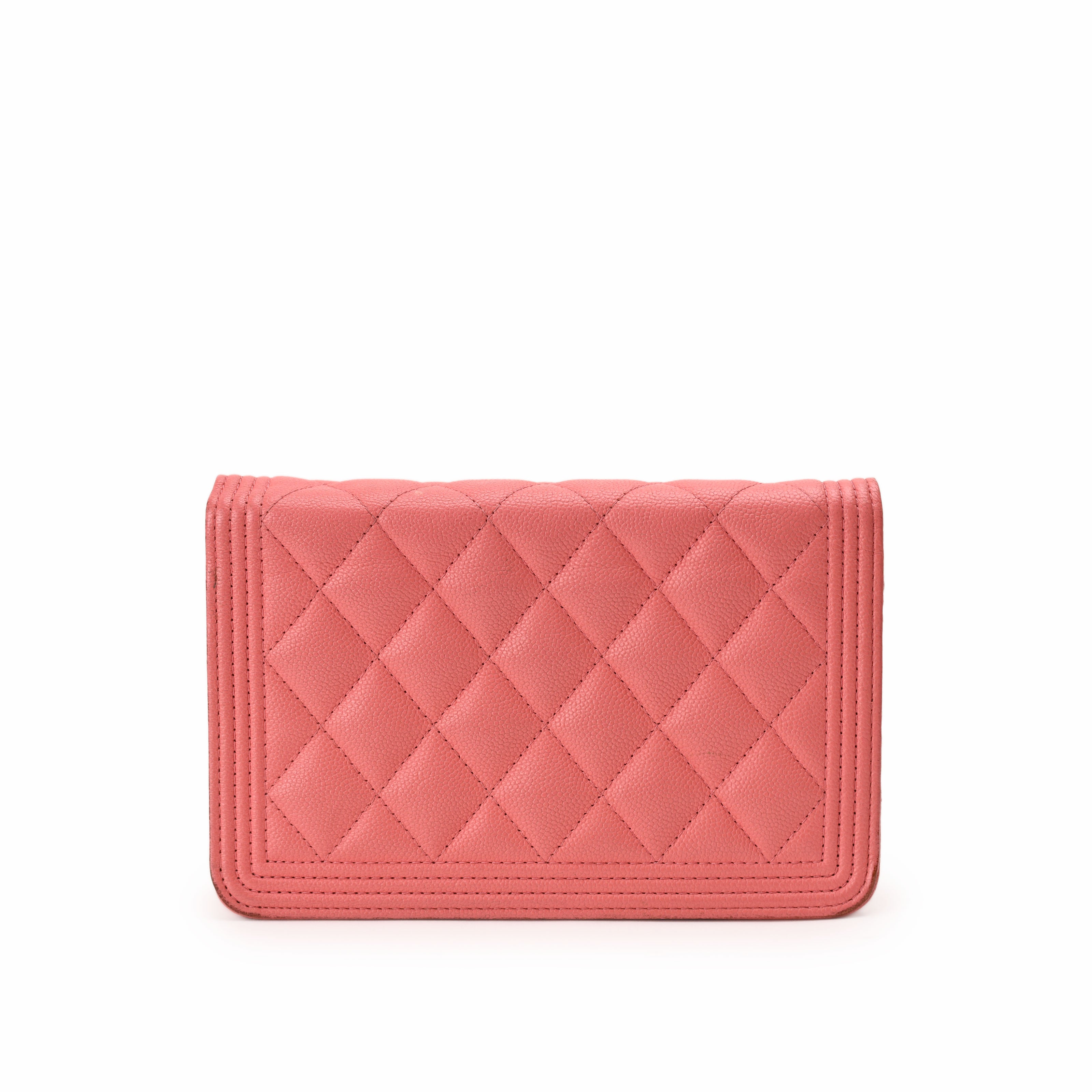 Chanel WOC Pink Caviar Boy Lock GBHW