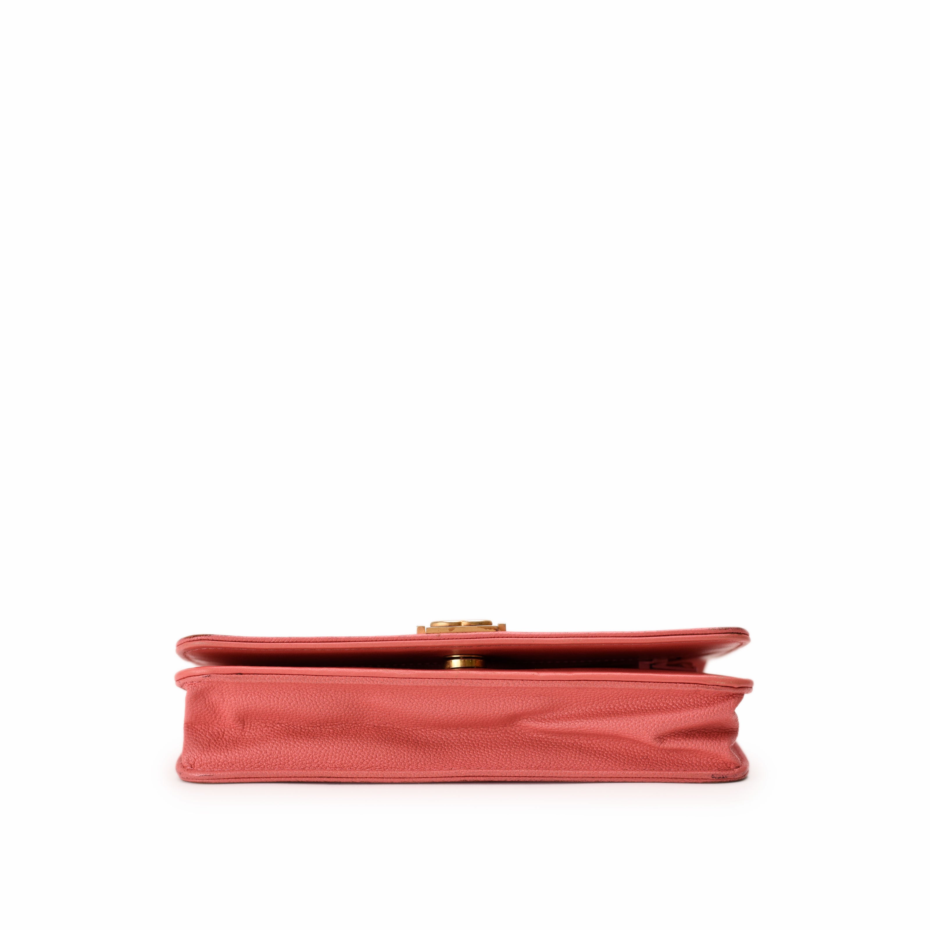 Chanel WOC Pink Caviar Boy Lock GBHW