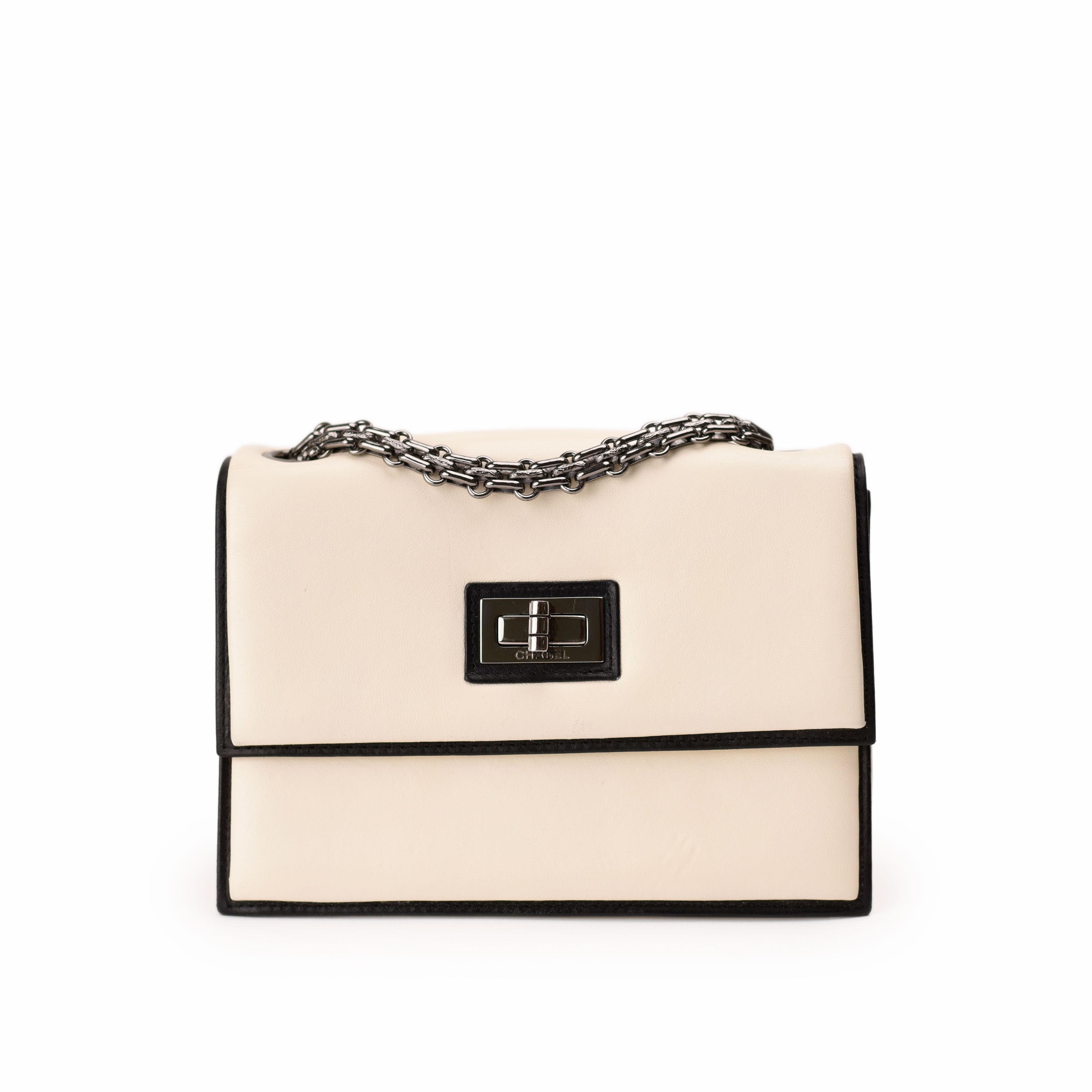 Chanel 2.55 White Reissue Chain White Flap Bag