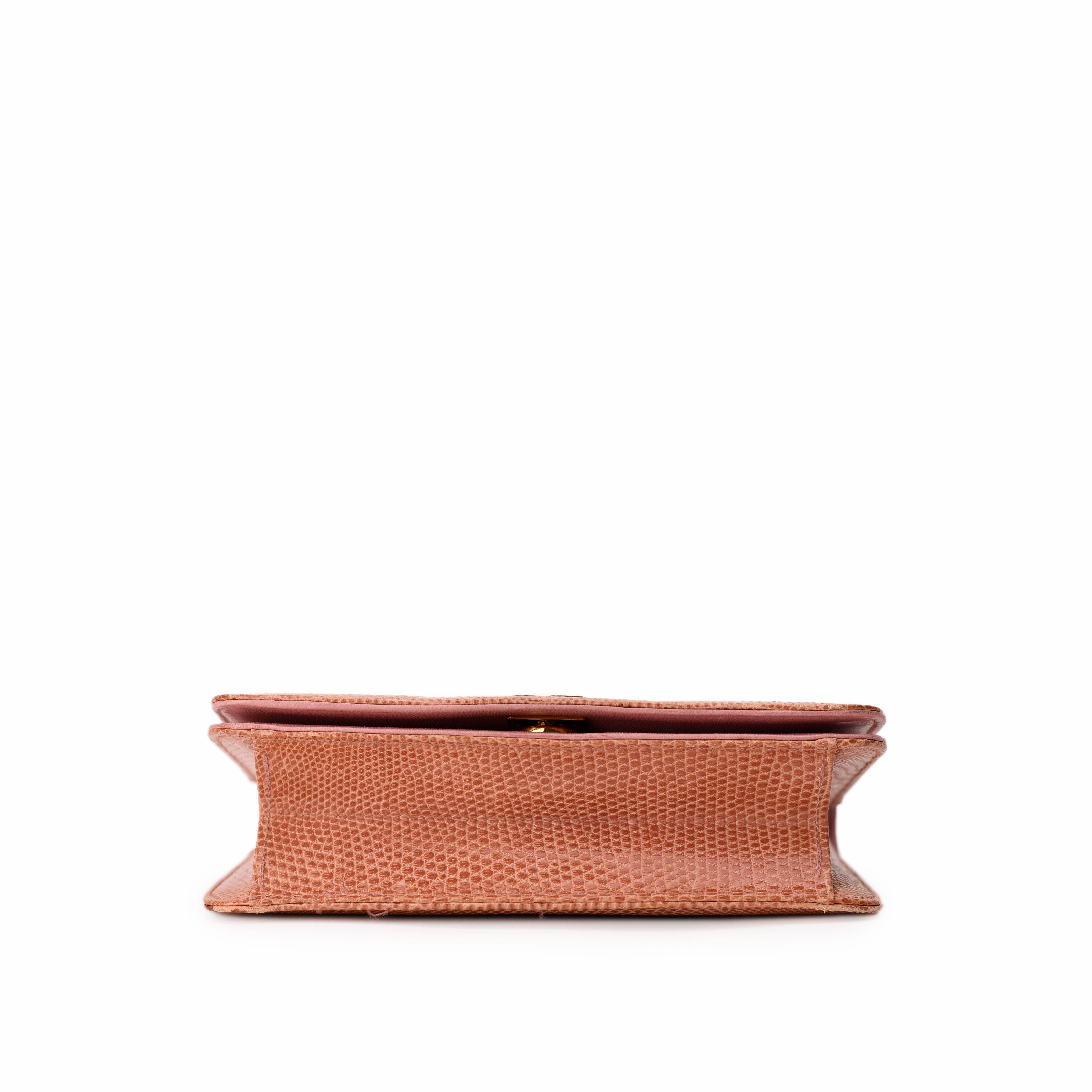 Chanel WOC Lizart Pink Leather Vintage GHW