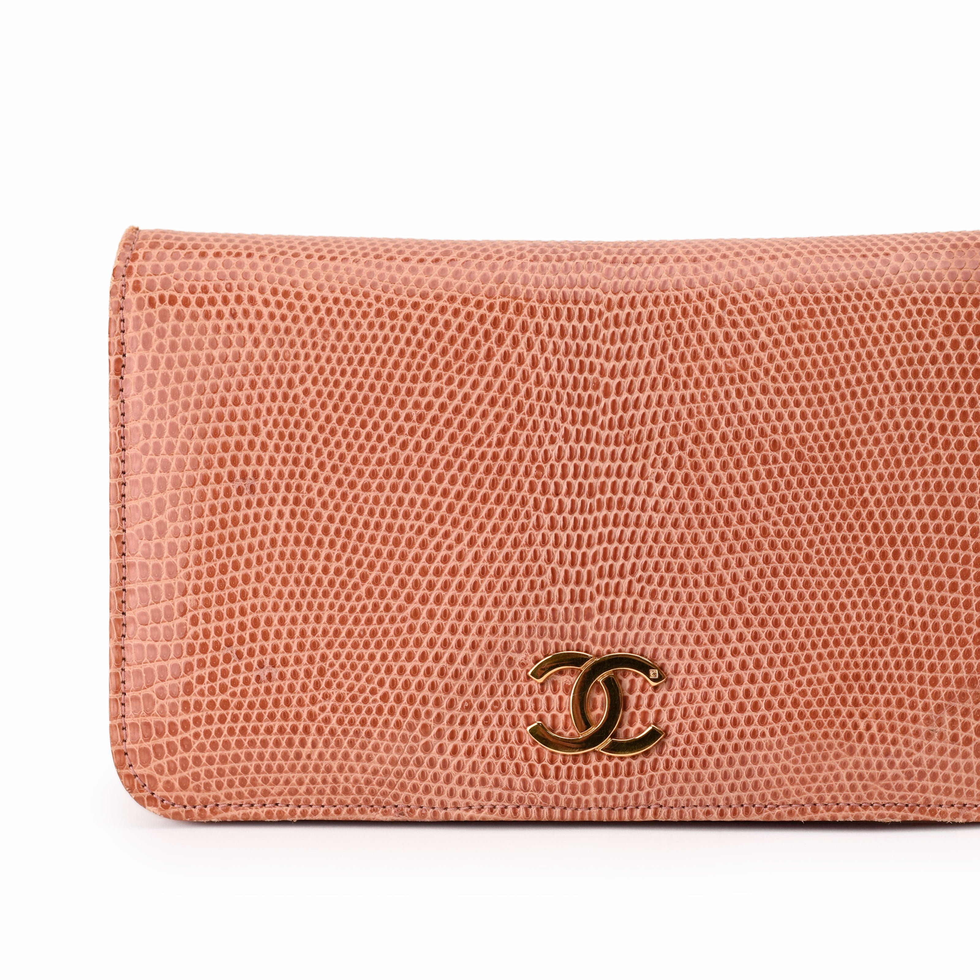Chanel WOC Lizart Pink Leather Vintage GHW