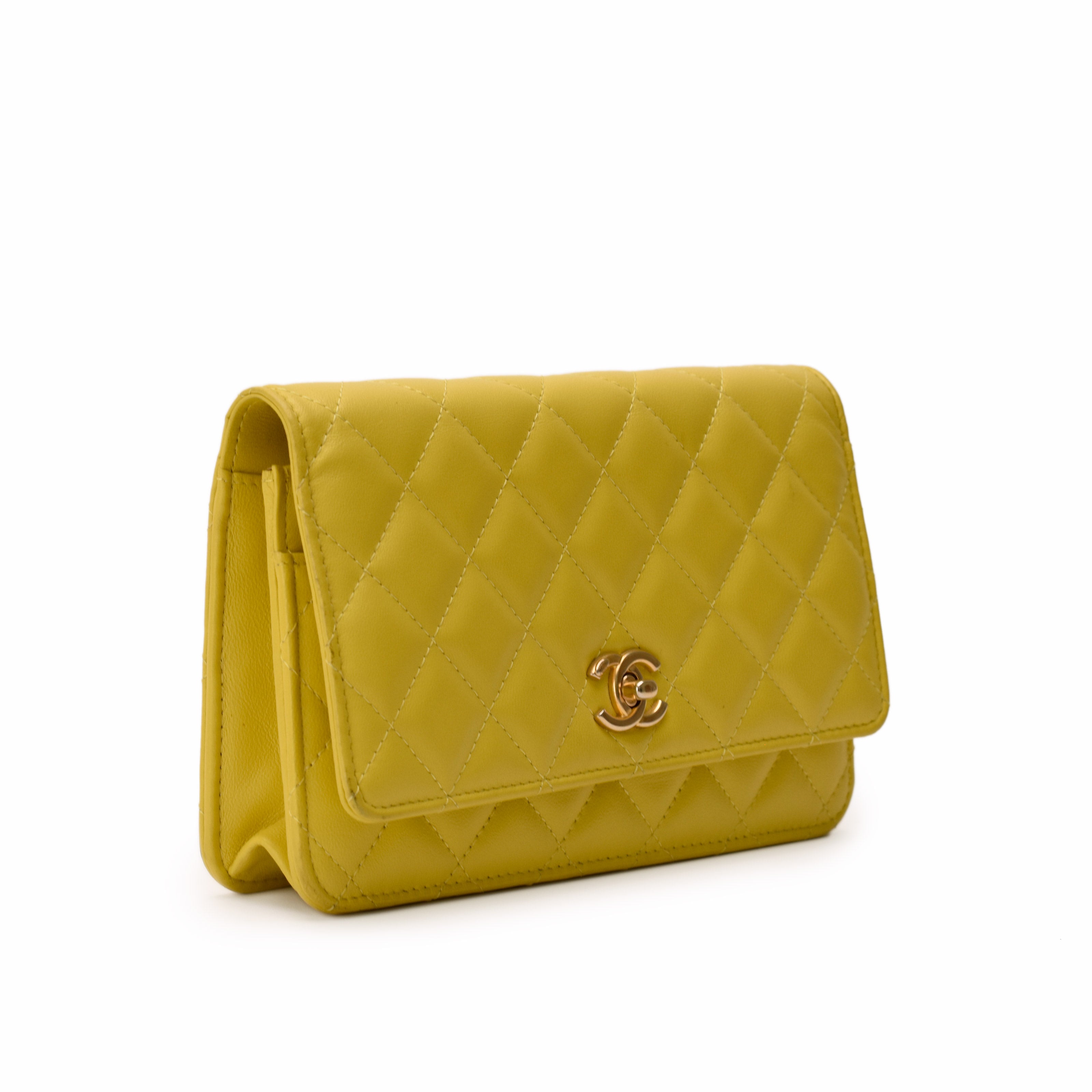 Chanel WOC Pearl Crush Yellow Lambskin GBHW
