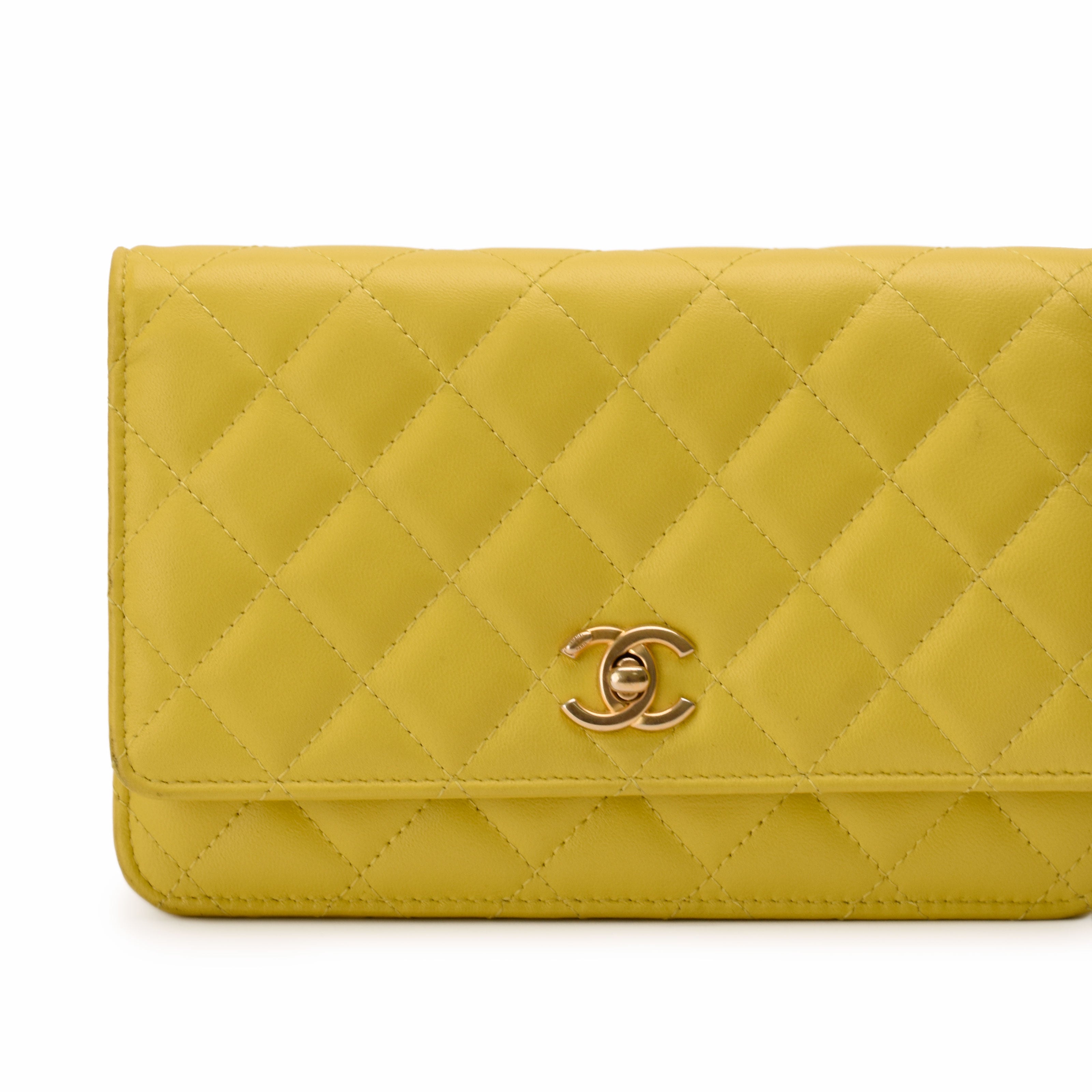Chanel WOC Pearl Crush Yellow Lambskin GBHW