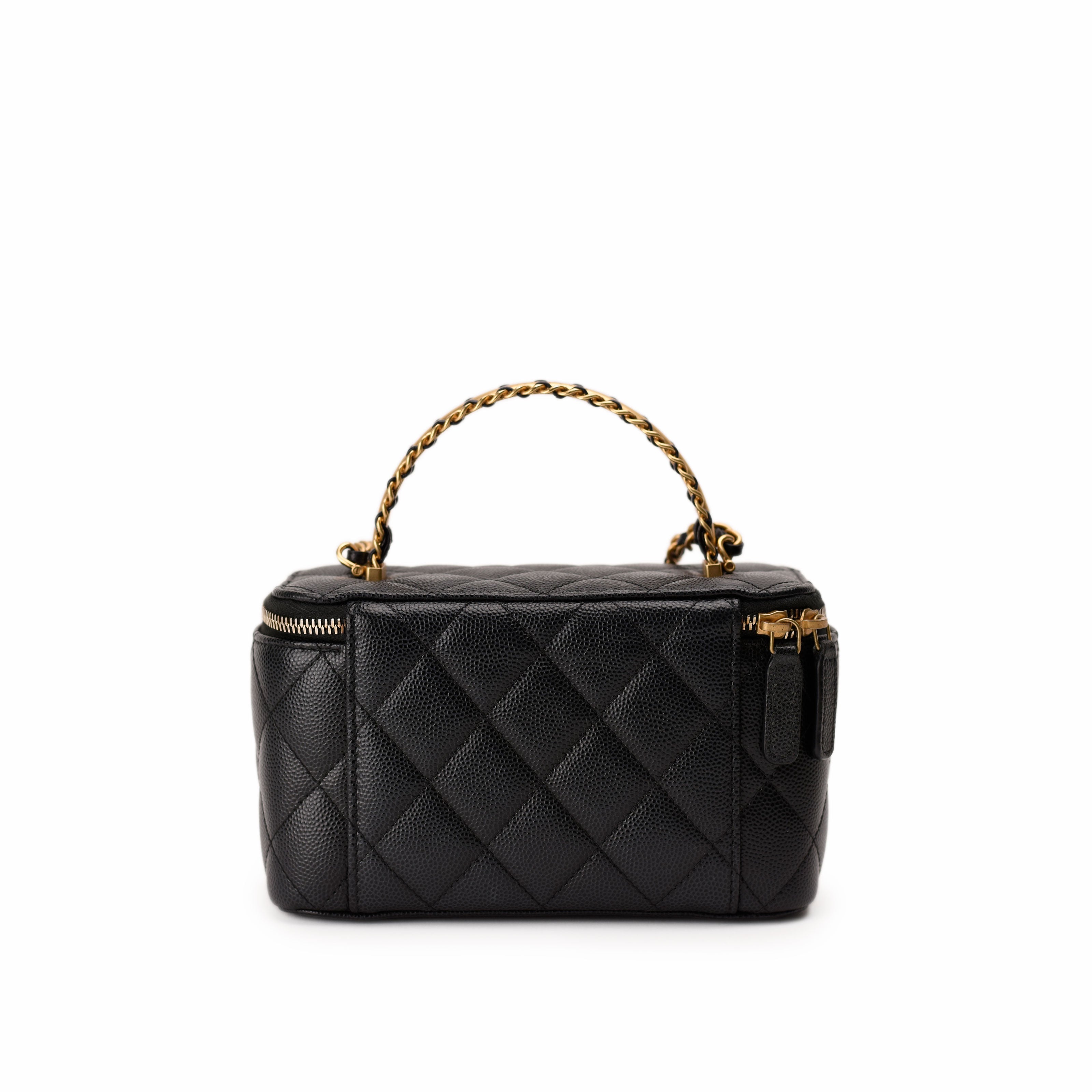 Chanel Long Vanity With Chain Black Caviar GBHW