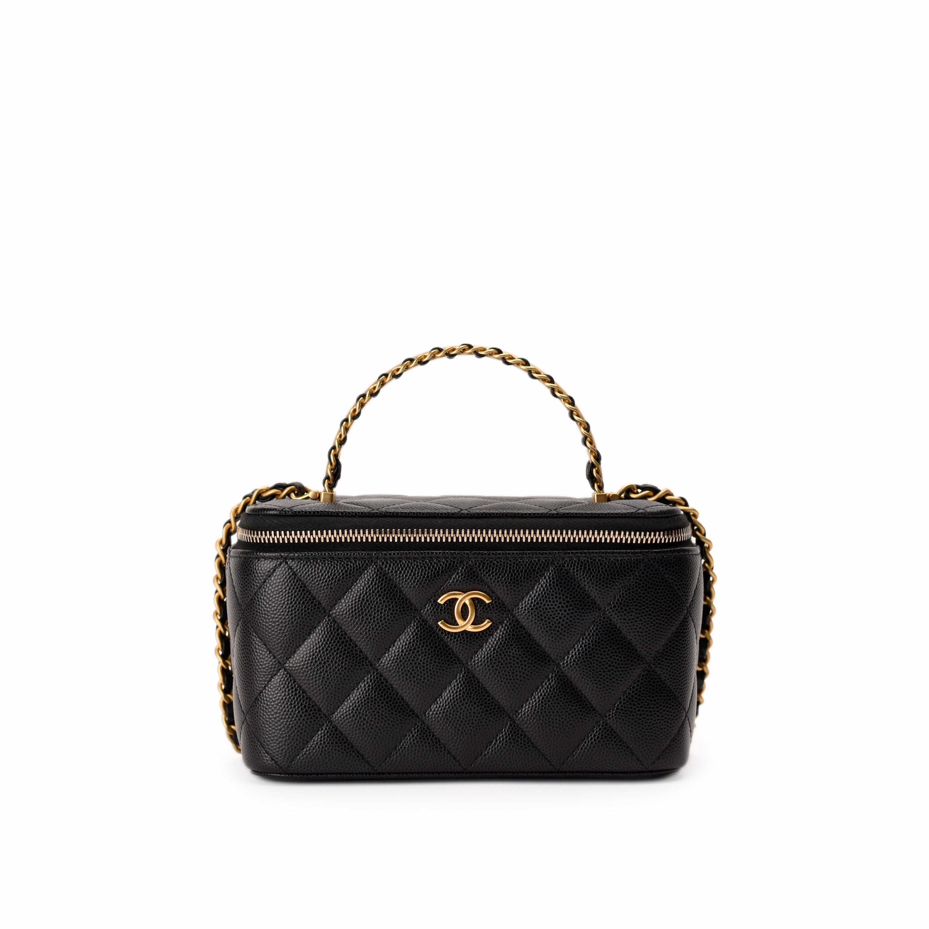 Chanel Long Vanity With Chain Black Caviar GBHW