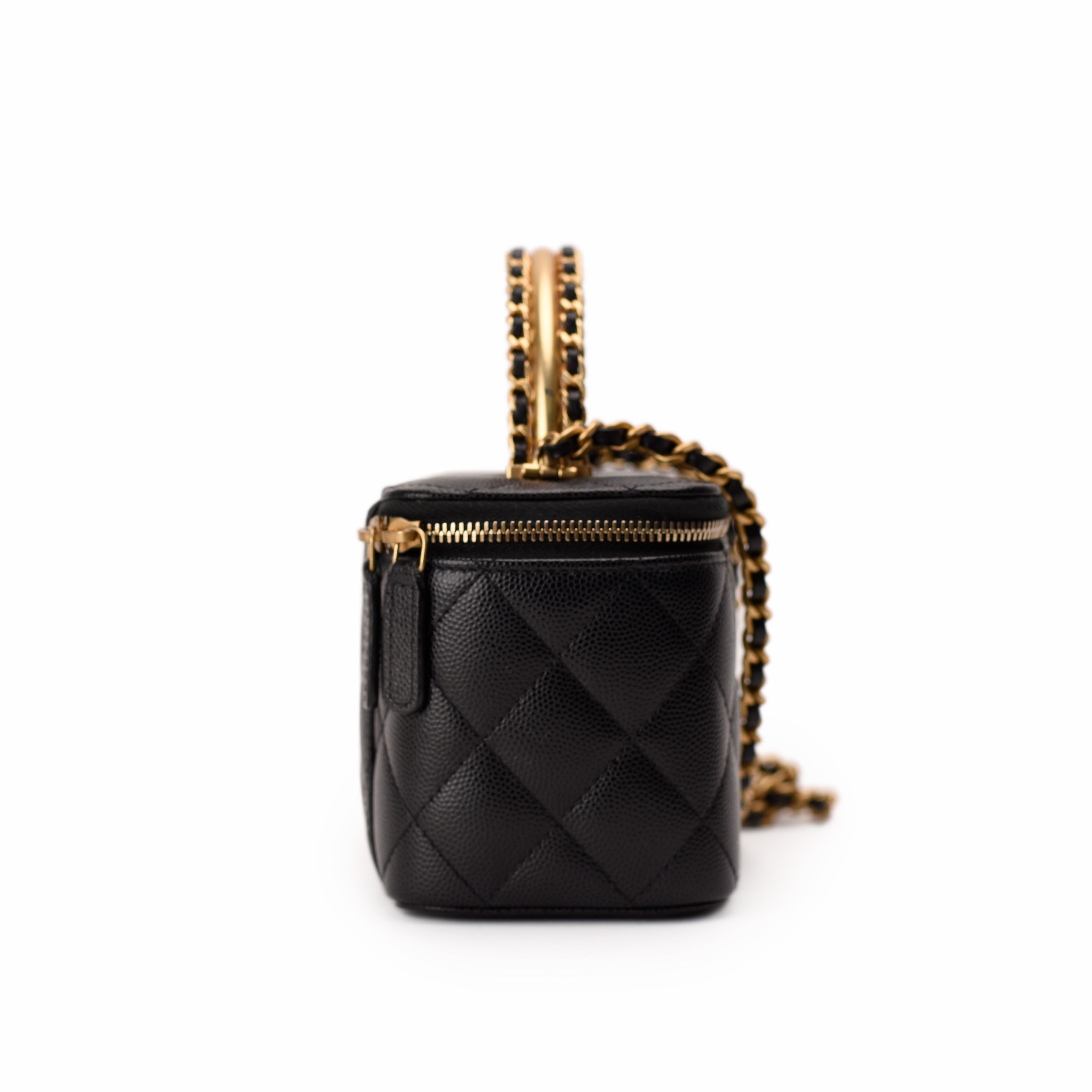 Chanel Long Vanity With Chain Black Caviar GBHW