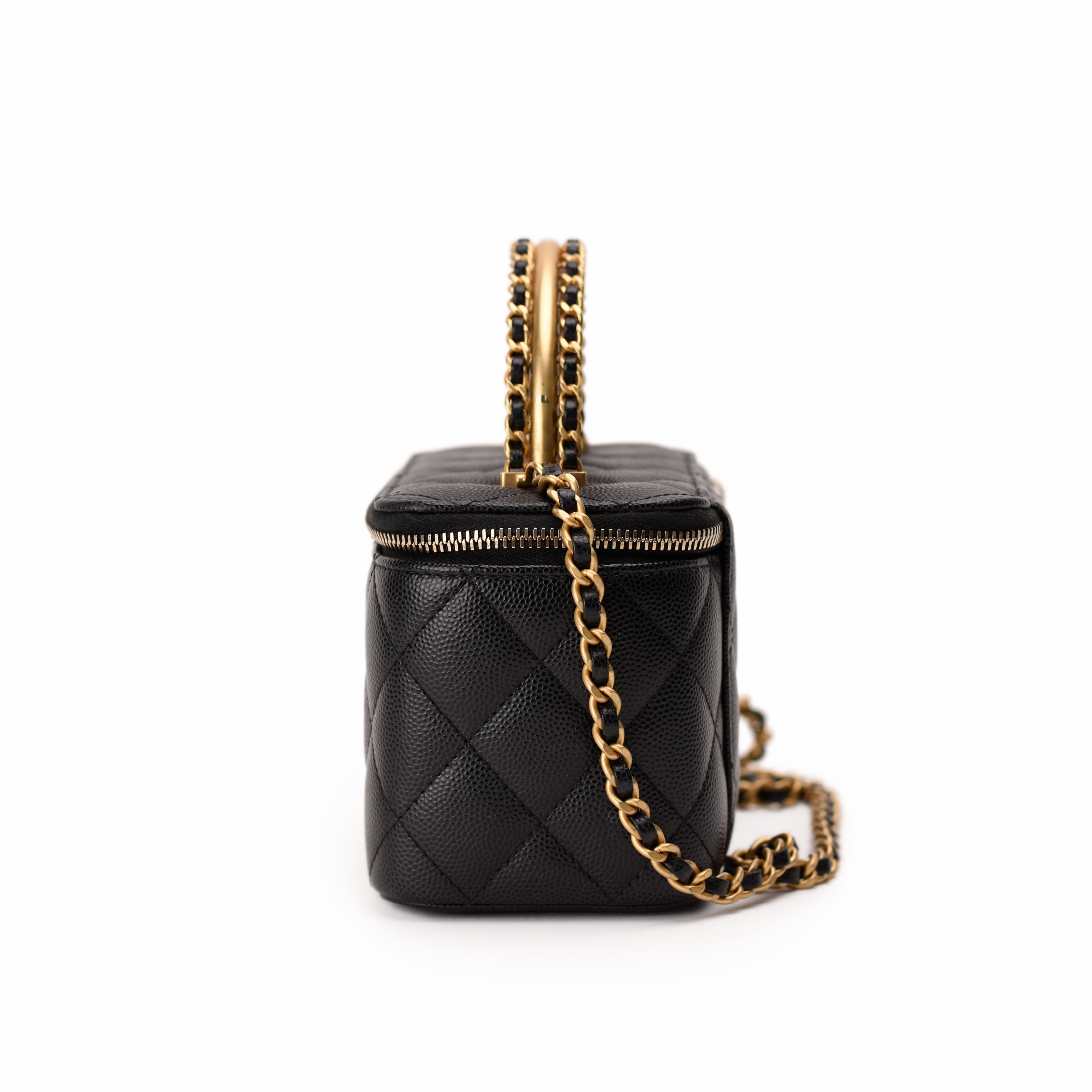 Chanel Long Vanity With Chain Black Caviar GBHW