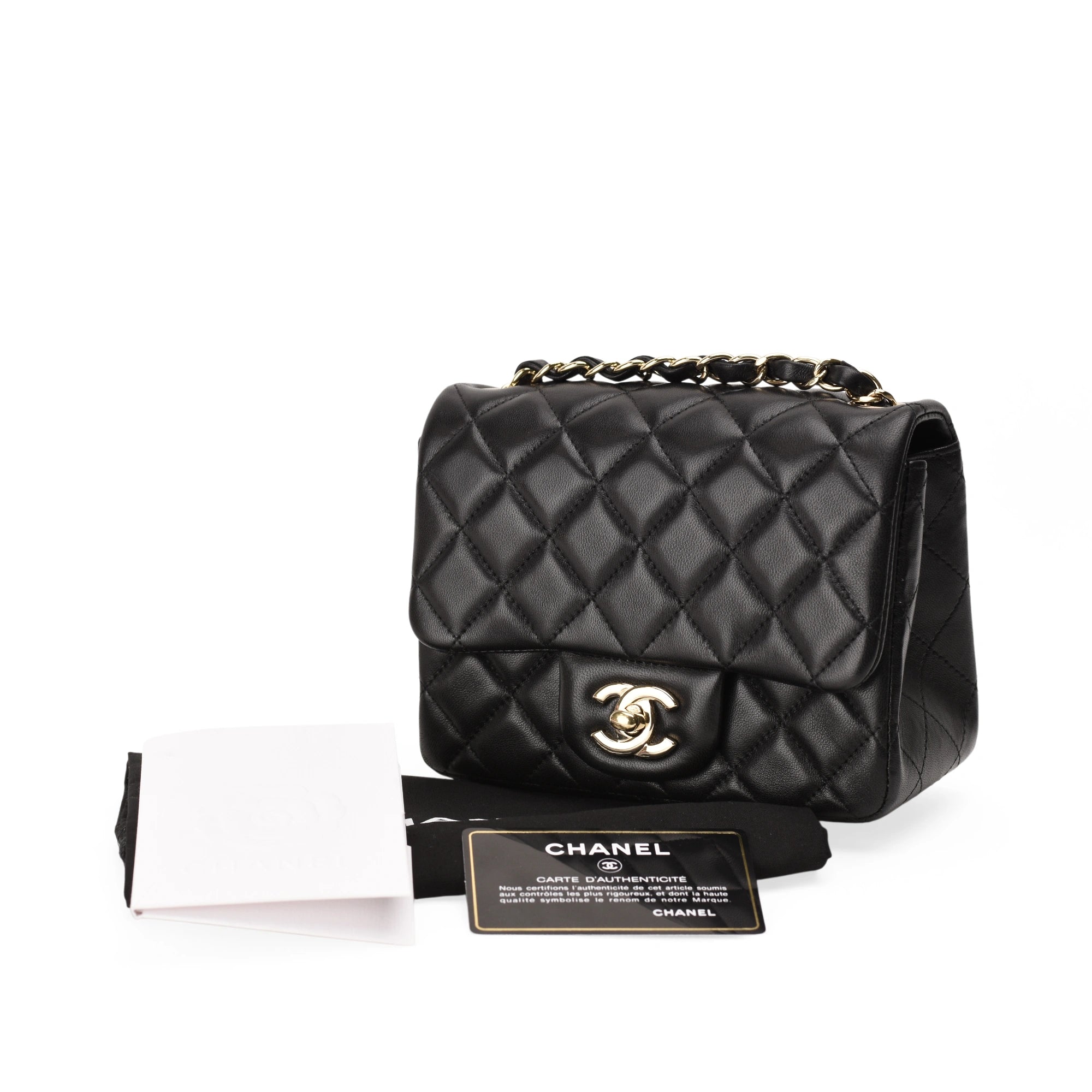 Chanel Mini Square Black Lambskin CHW