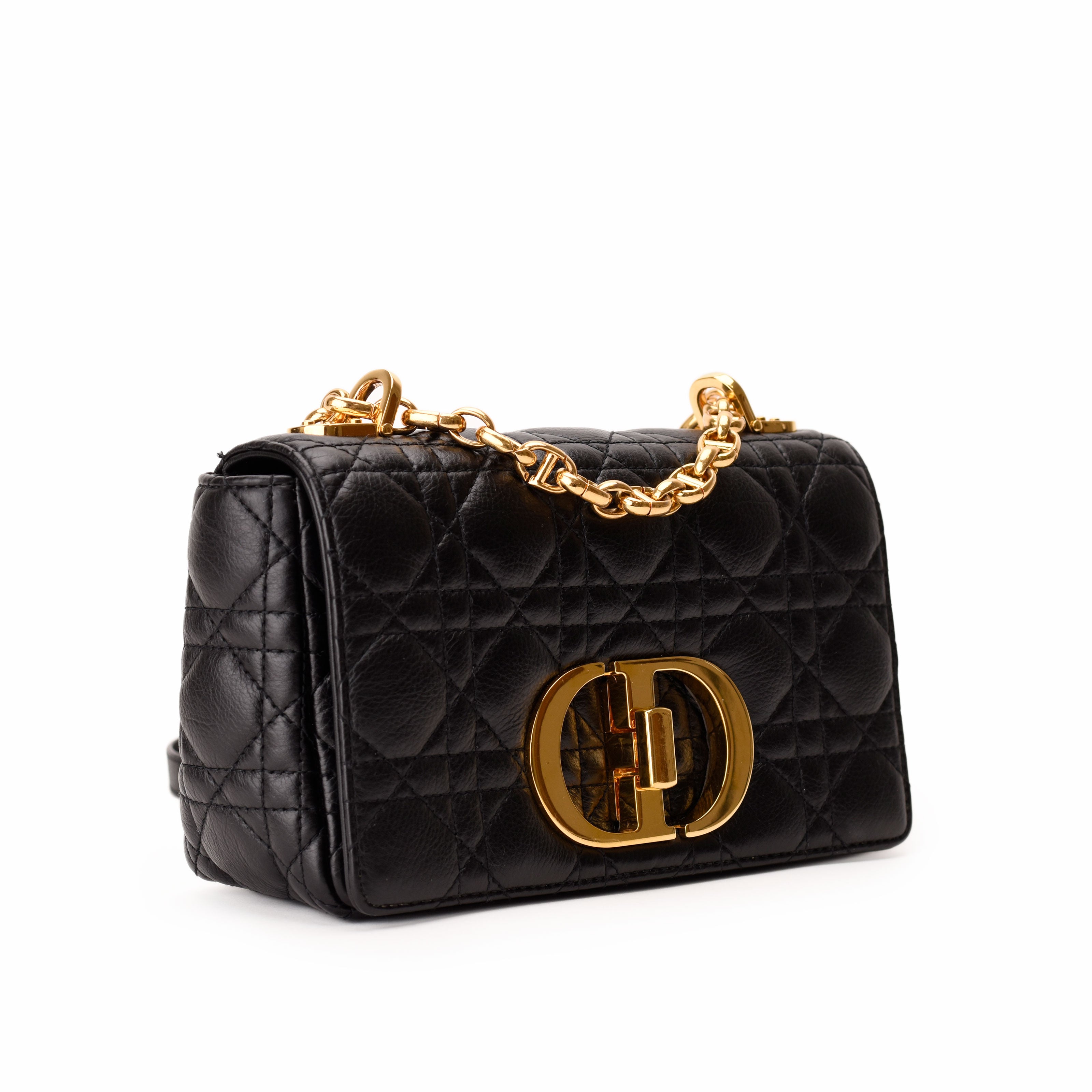 Dior Small Caro Bag in Black Cannage