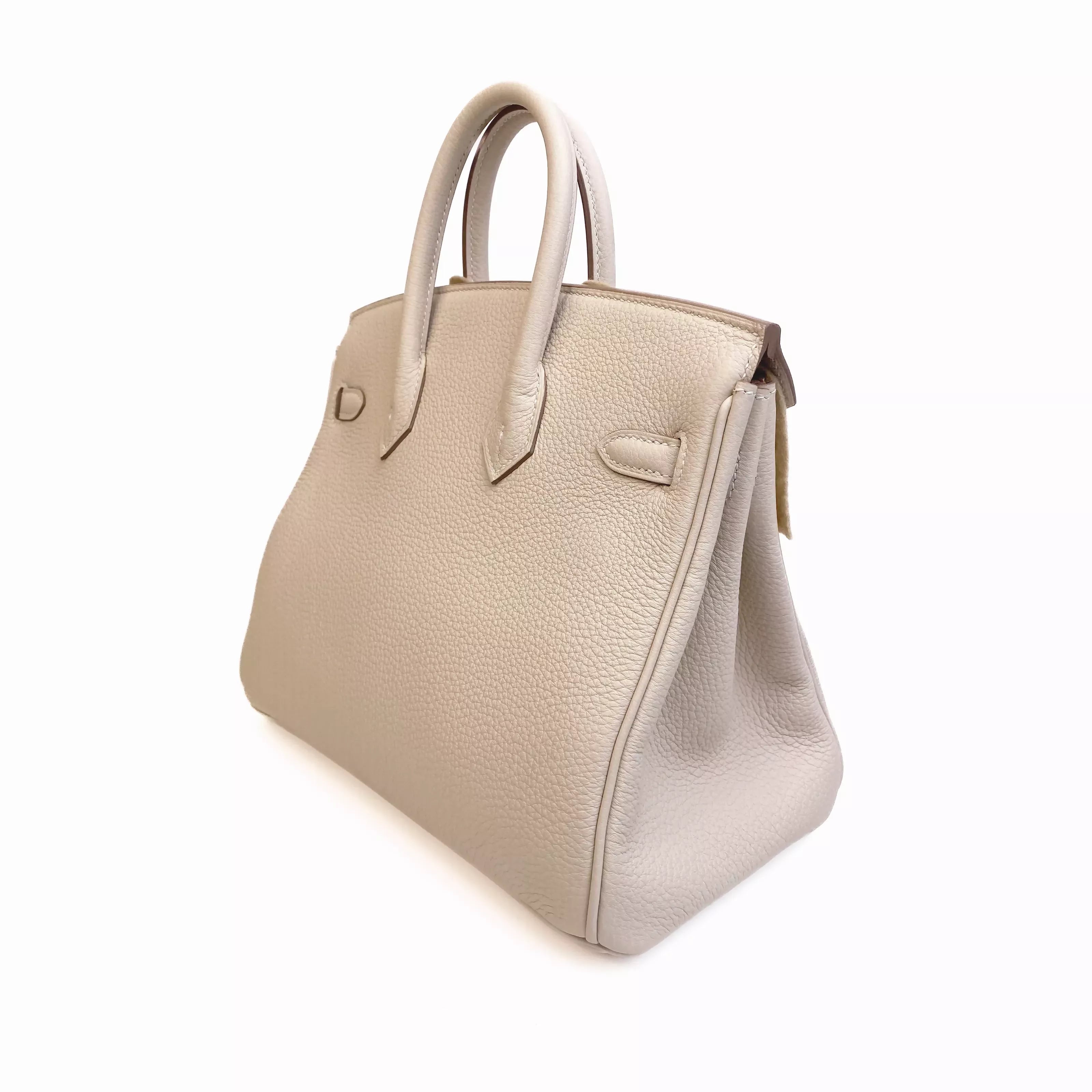 Hermès Birkin 25 Togo Leather Beige Gold Hardware Left Back