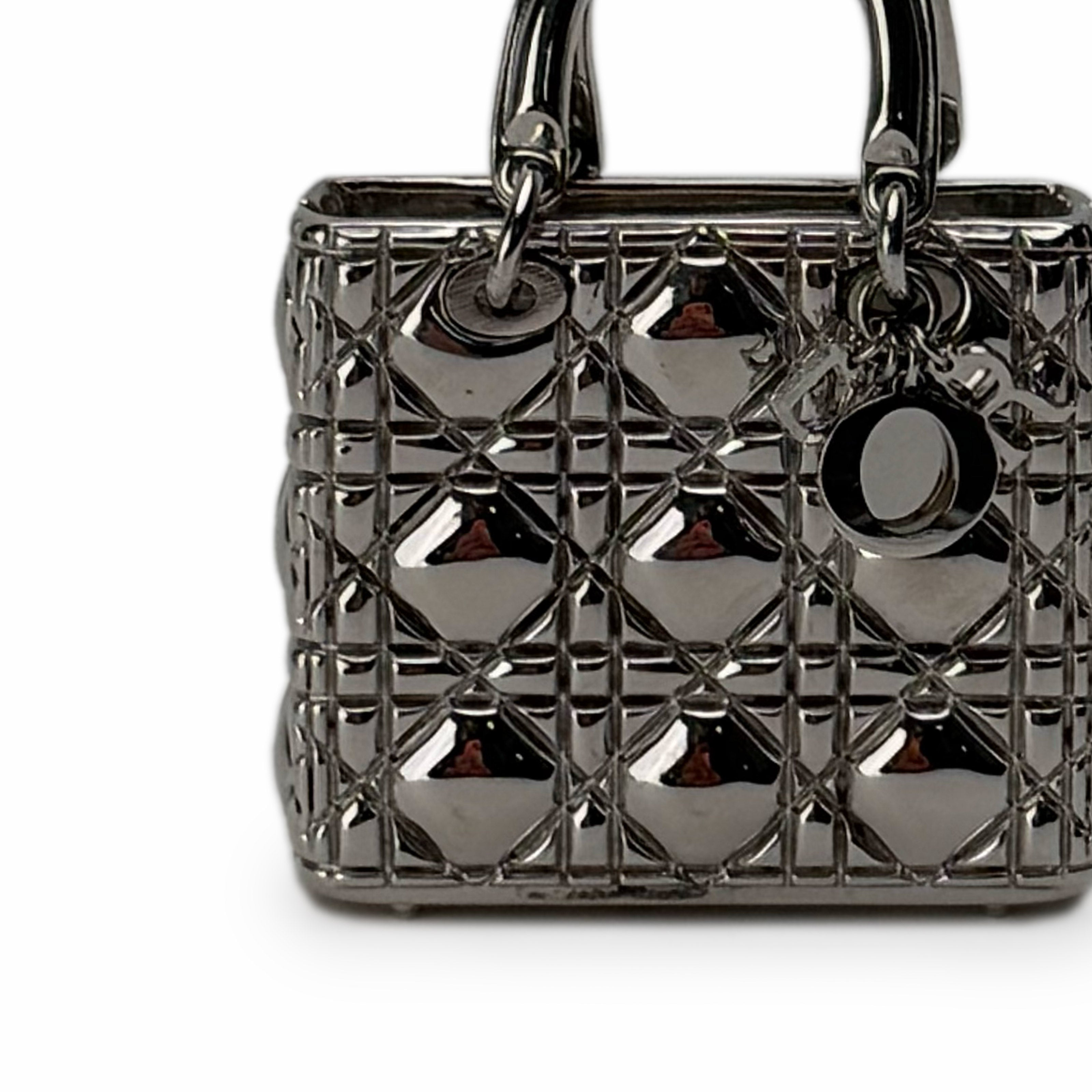 Dior Lady Dior Mirror Pill Case Silver