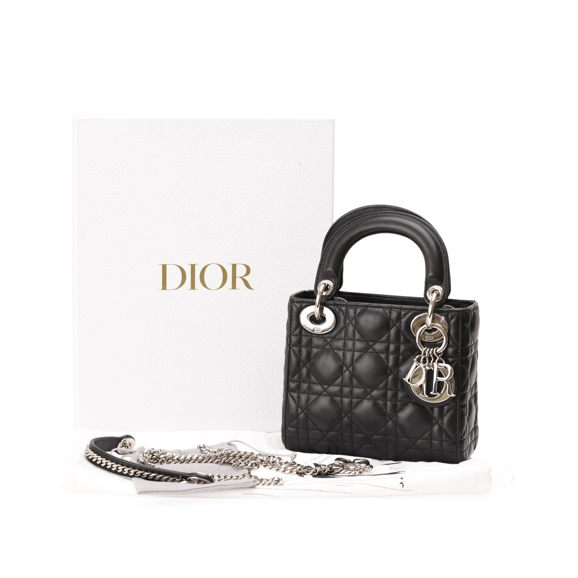 Dior Lady Dior Mini Black SHW