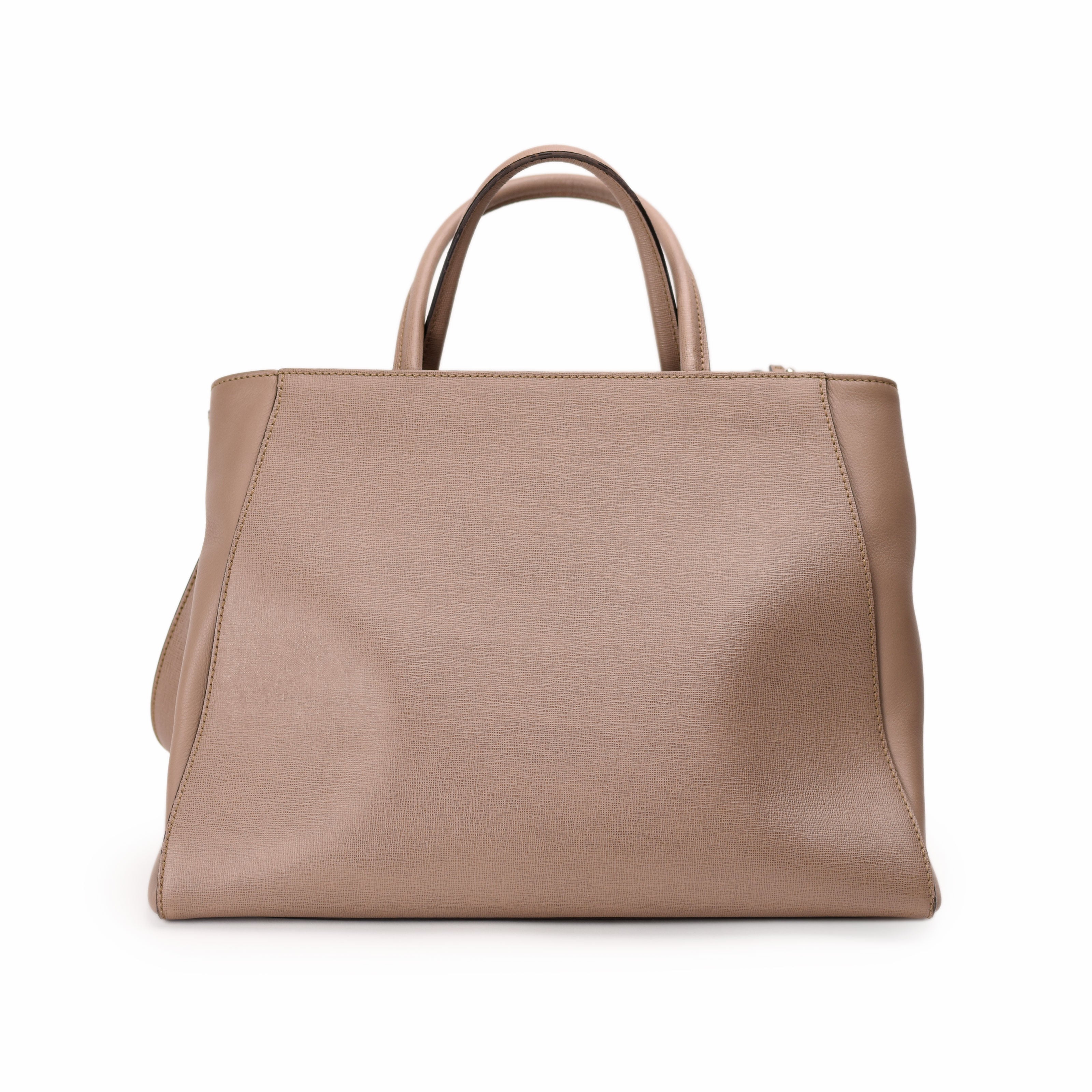 Fendi Beige Vitello Leather Medium 2Jours Elite Tote Bag