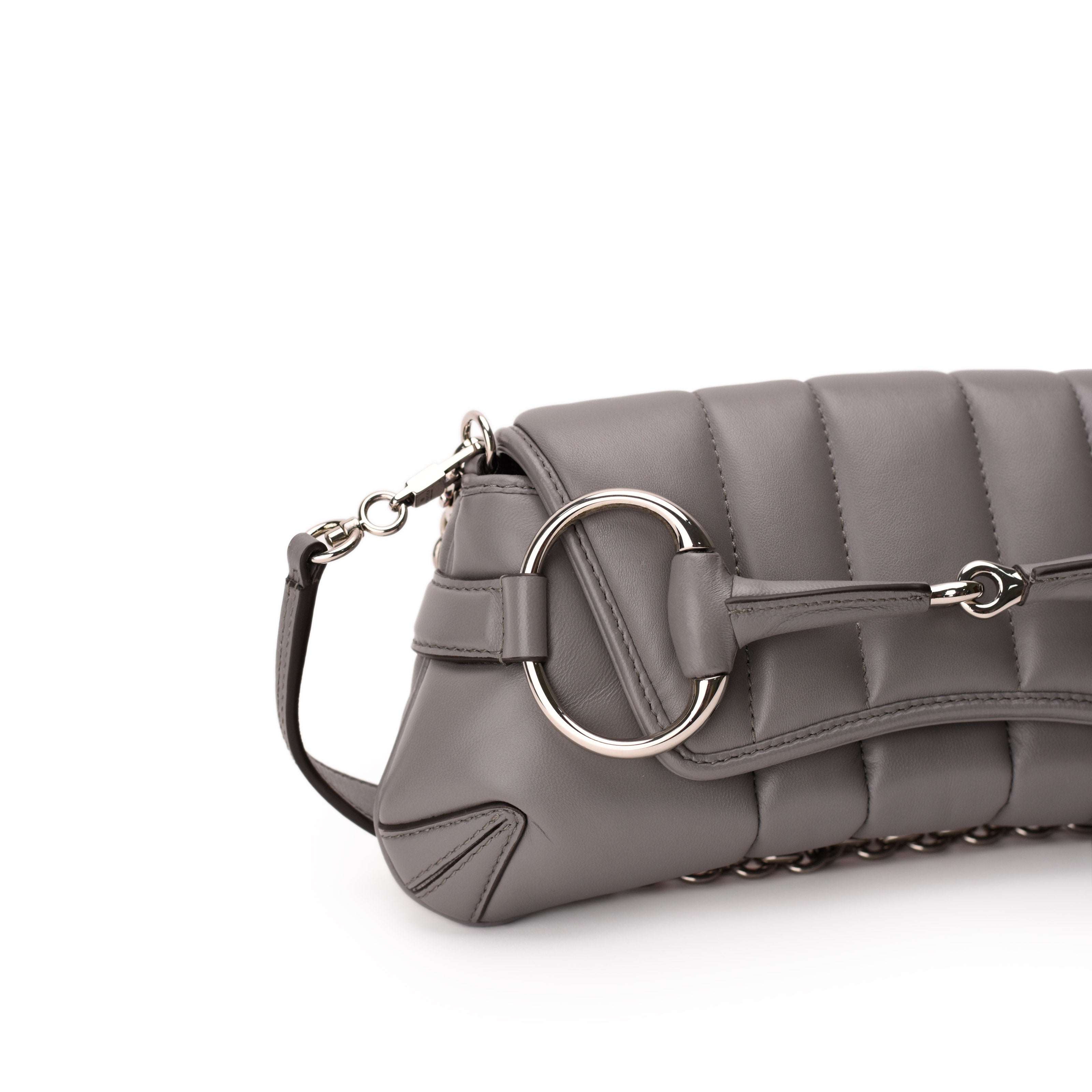 Gucci Horsebit Small Chain Shoulder Bag Gray