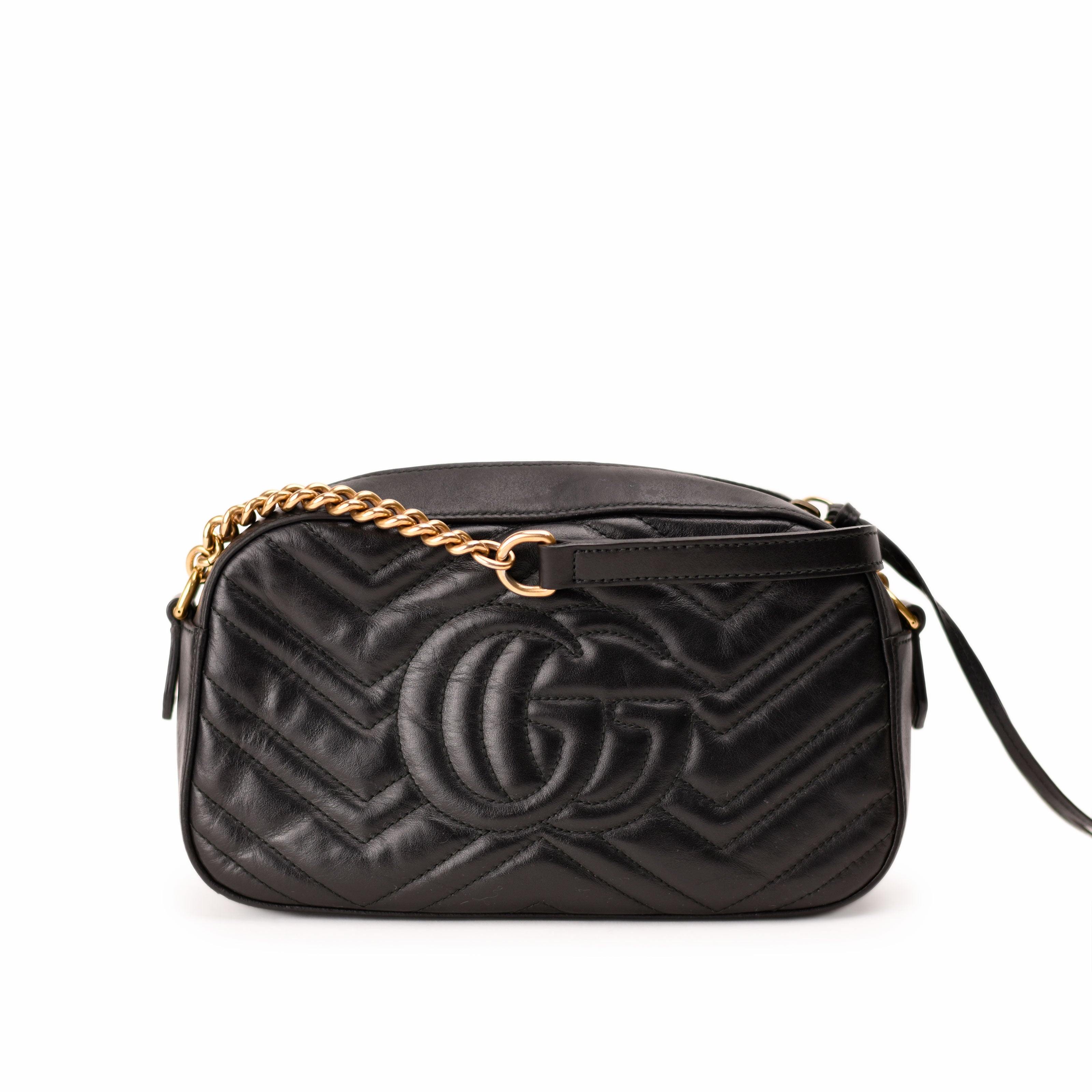 Gucc GG Marmont Animal Stud Shoulder Bag Black