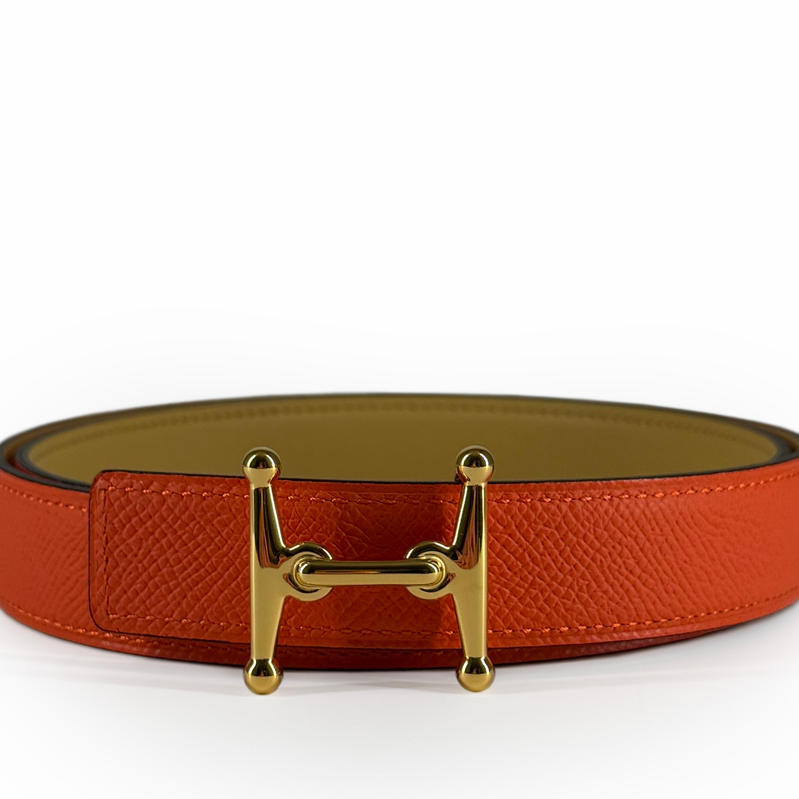 Hermès Mors H Belt buckle & Reversible Leather Strap Size 85