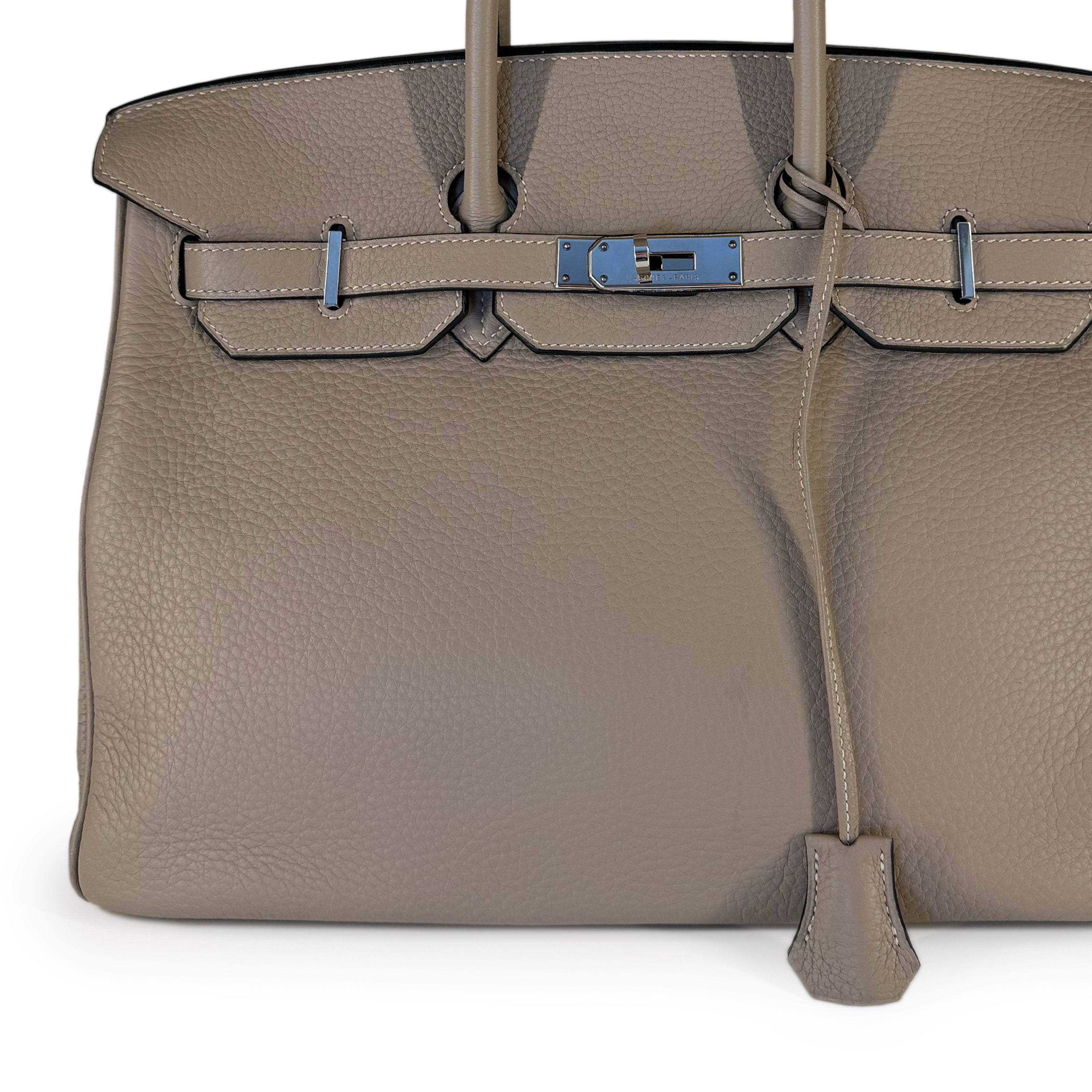 Hermès Birkin 35 Clemence Dove Grey PHW